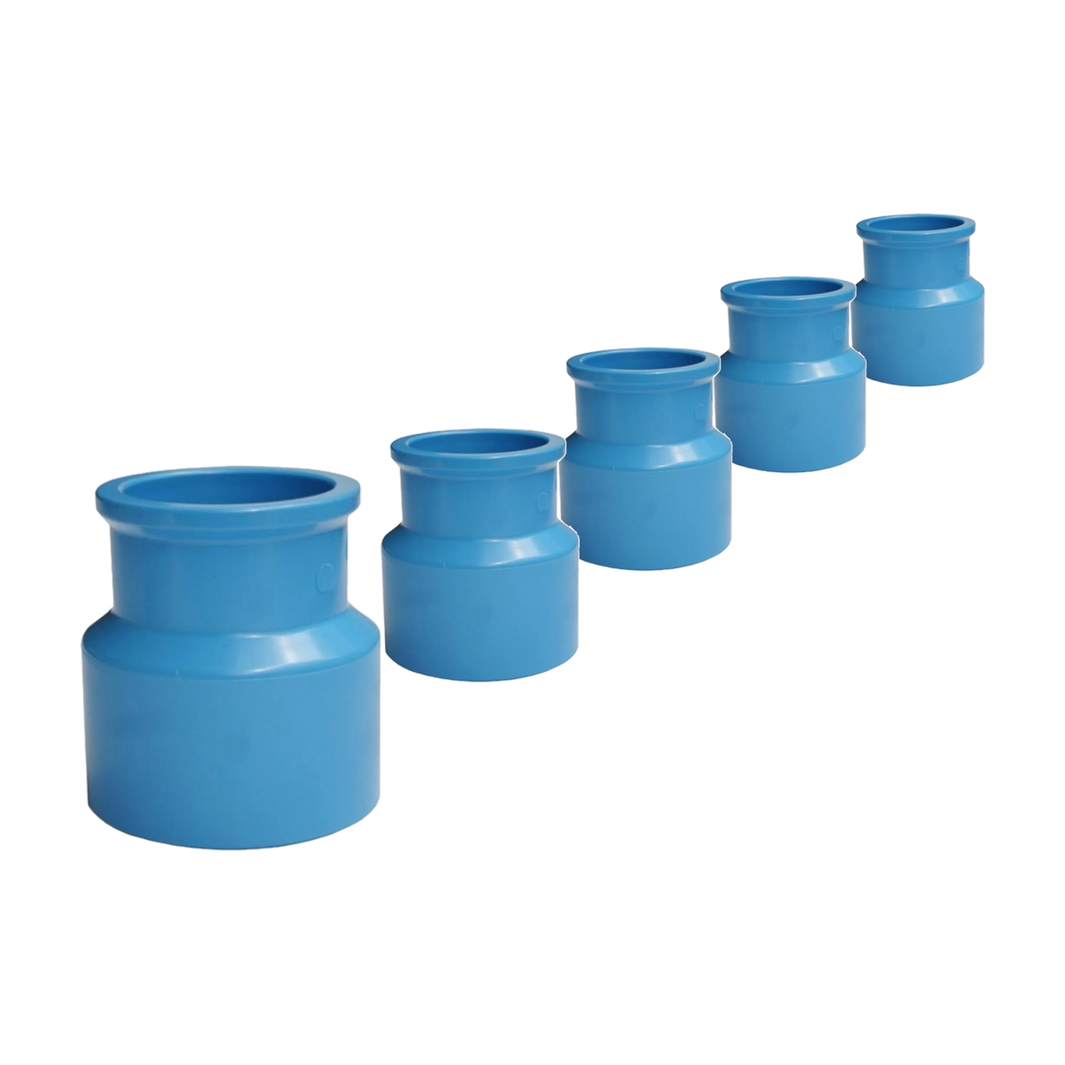 Pack 5 Reducción PVC Azul 25x20mm PN16 Copla Larga-0