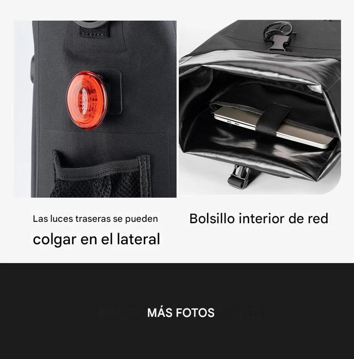 Alforja Bicicleta Rockbros Bolso Parrilla Impermeable 18L-2