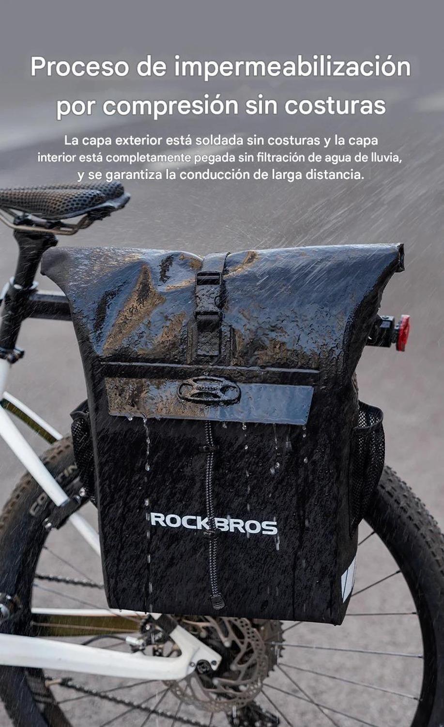 Alforja Bicicleta Rockbros Bolso Parrilla Impermeable 18L-4