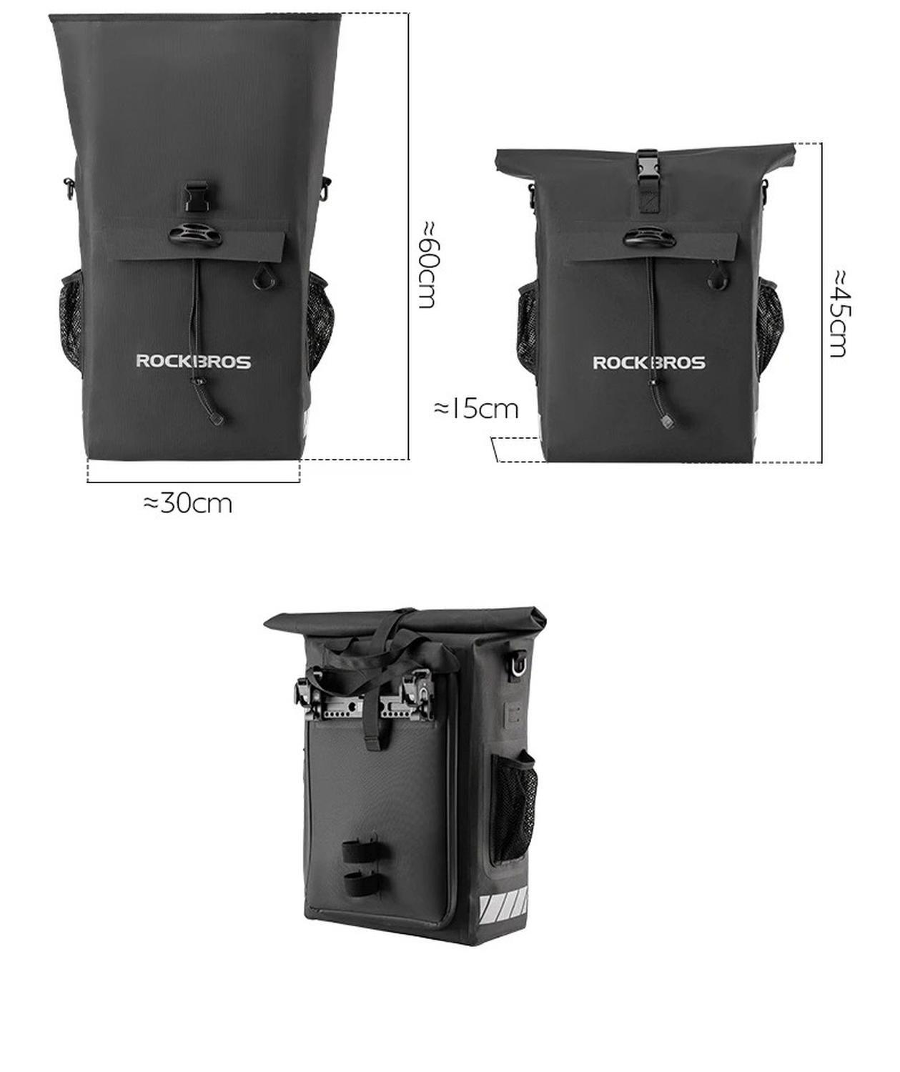 Alforja Bicicleta Rockbros Bolso Parrilla Impermeable 18L-7