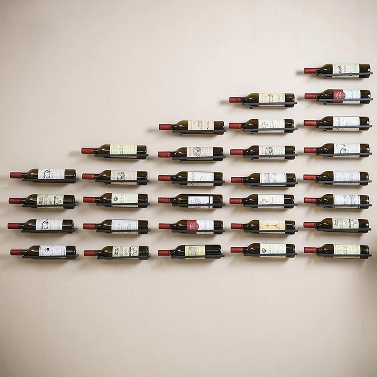 Soporte Muro Botella De Vino Rack Metálico Cava Flotante-3