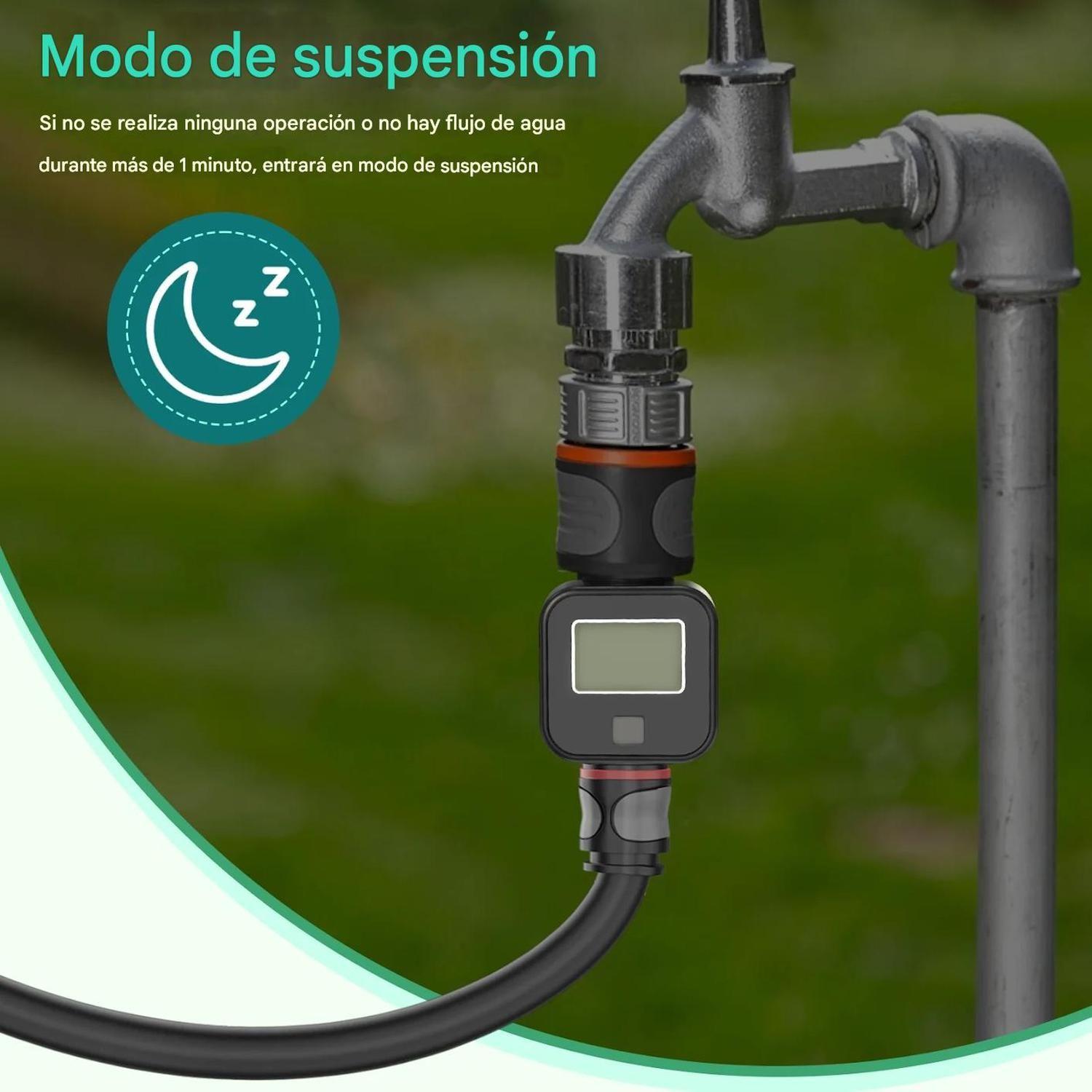 Medidor de Flujo Consumo de Agua Digital IPX6 Manguera-4