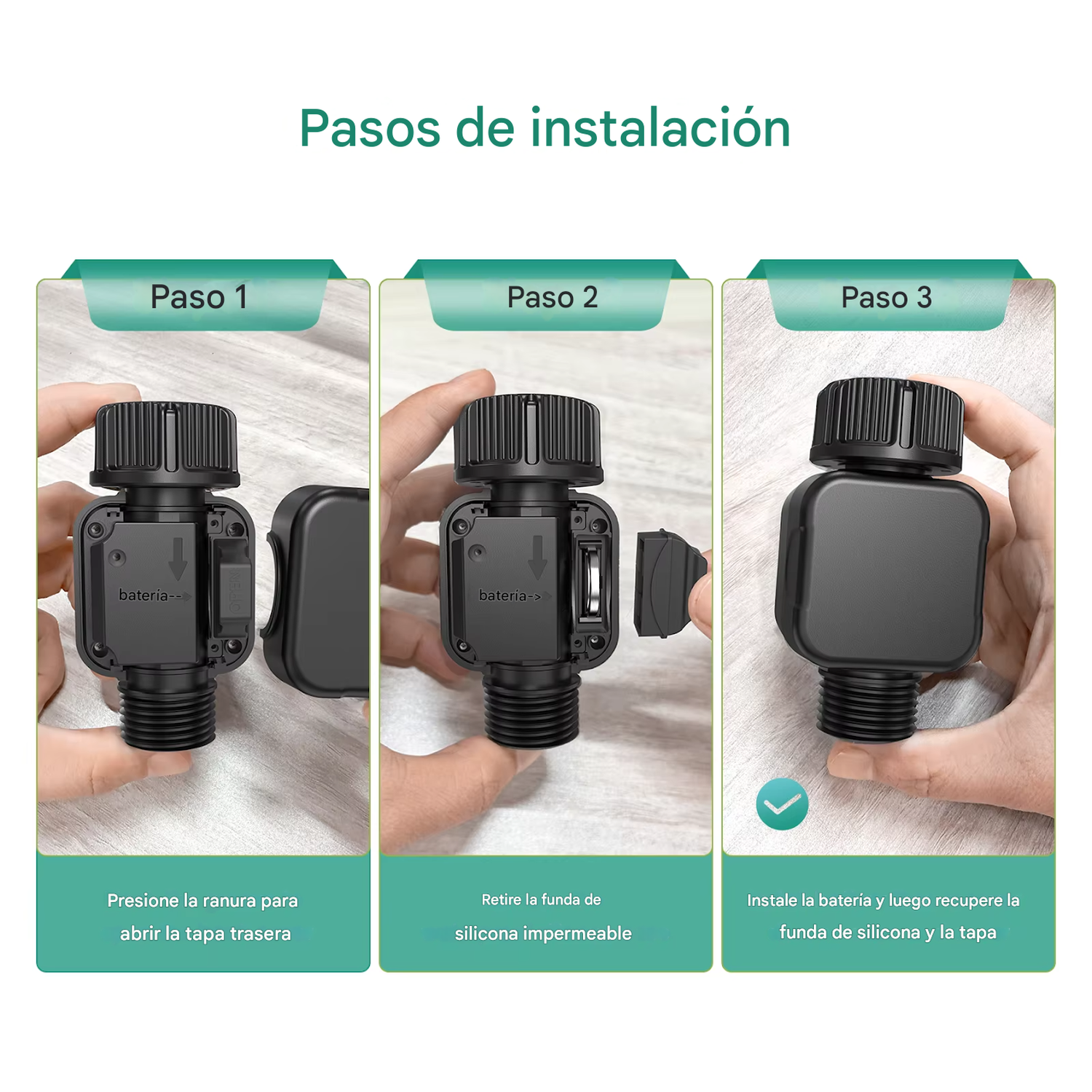 Medidor de Flujo Consumo de Agua Digital IPX6 Manguera-5