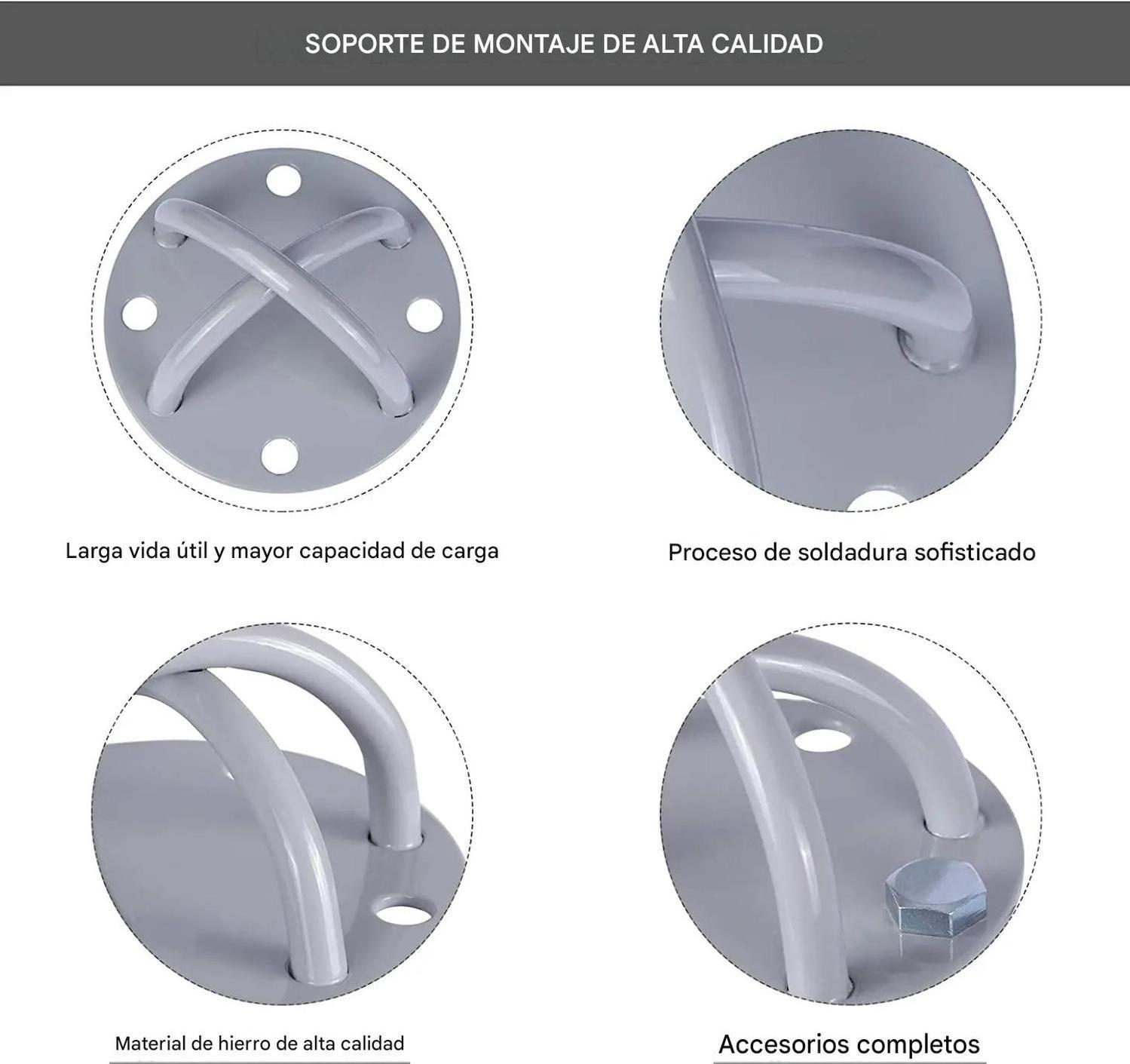 Anclaje De Techo Y Pared Para Trx Saco Boxeo Hamaca-4