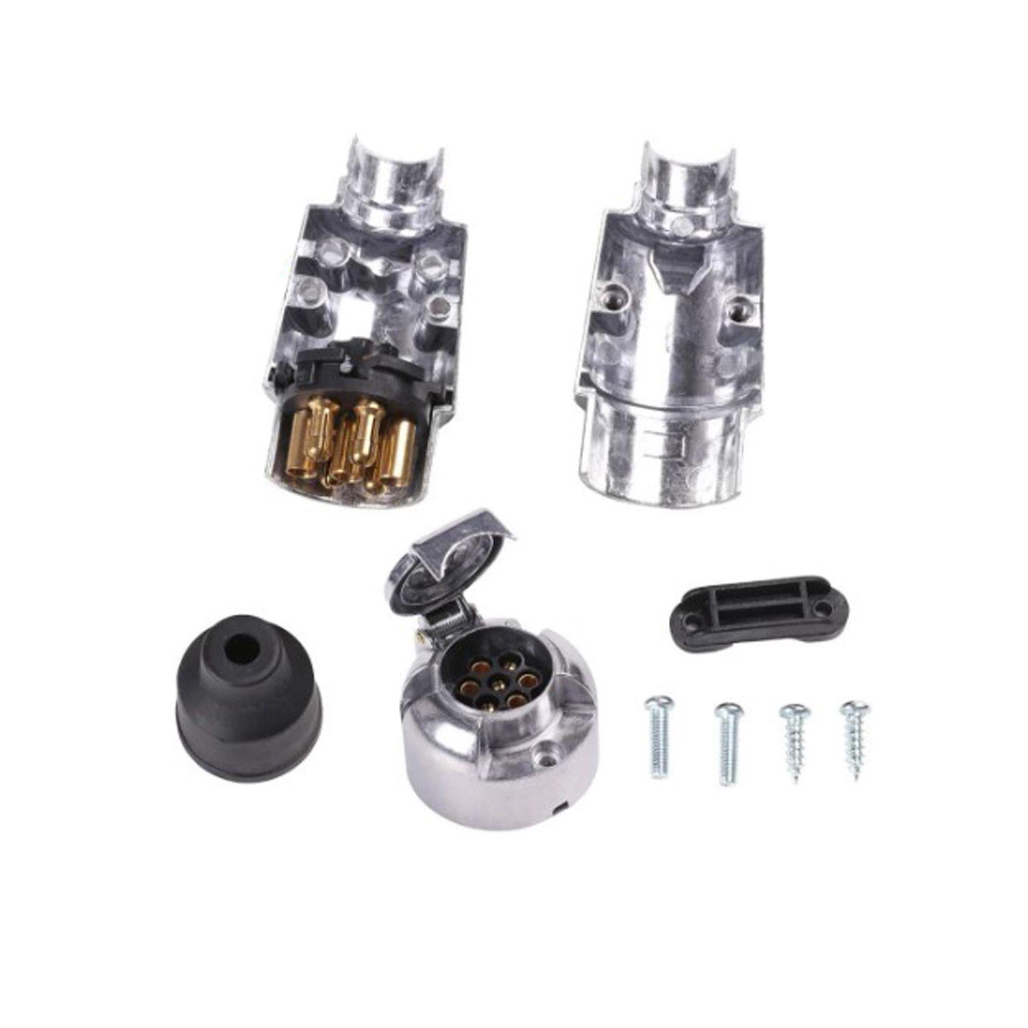 Set Enchufe 7 Pin Macho Hembra Carro Arrastre Remolque-2