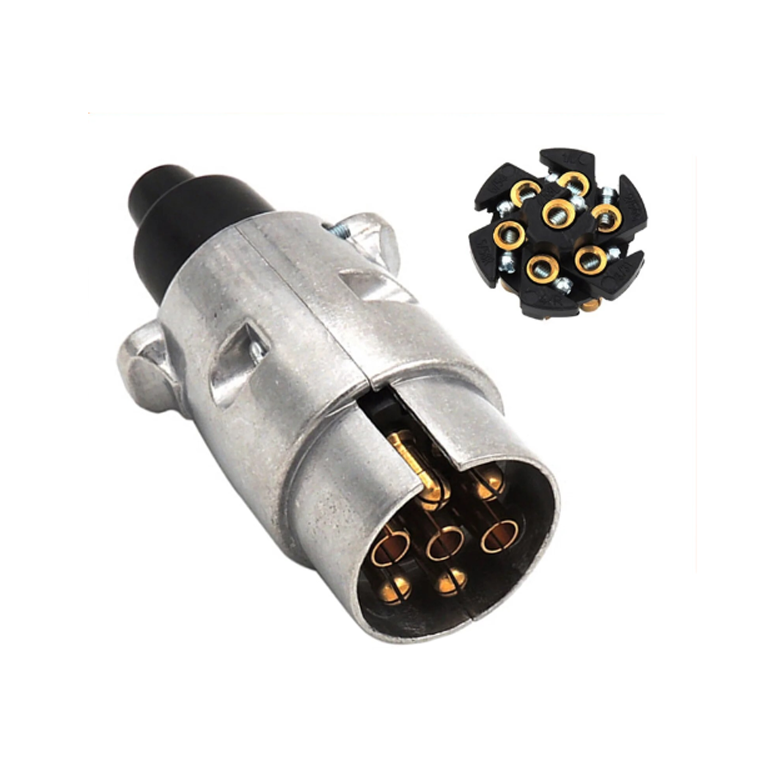 Set Enchufe 7 Pin Macho Hembra Carro Arrastre Remolque-3
