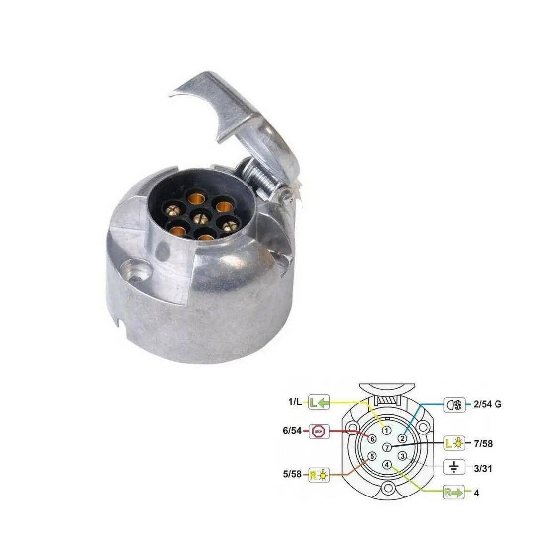 Set Enchufe 7 Pin Macho Hembra Carro Arrastre Remolque-4