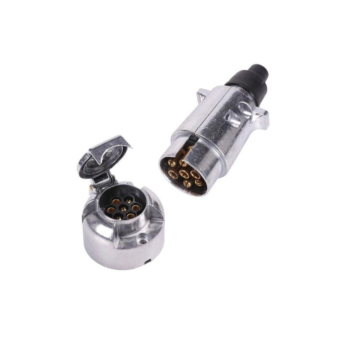 Set Enchufe 7 Pin Macho Hembra Carro Arrastre Remolque-5