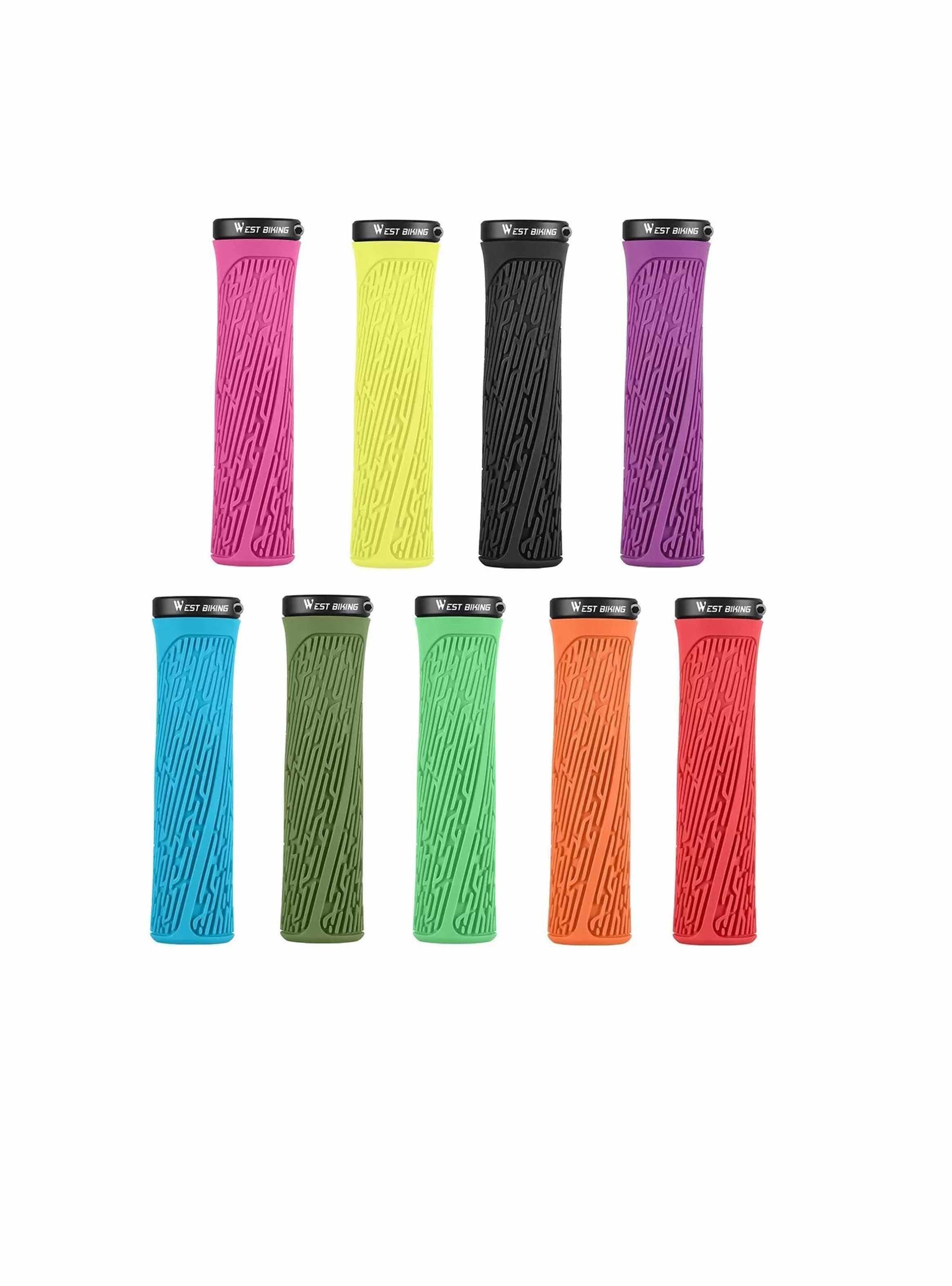 Puños West Biking C/ Lock Bicicleta Mtb Bmx Grips Empuñadura-1