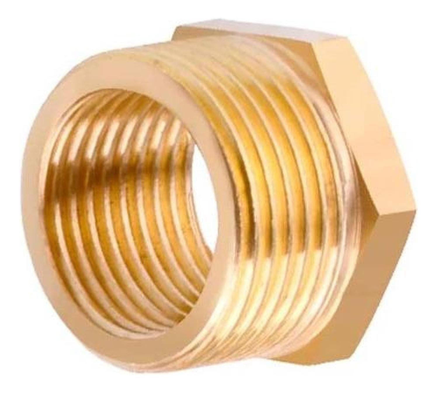 Niple Buje Bushing 1/4 Hi- 1/2 He Conector Bronce Manómetro-3