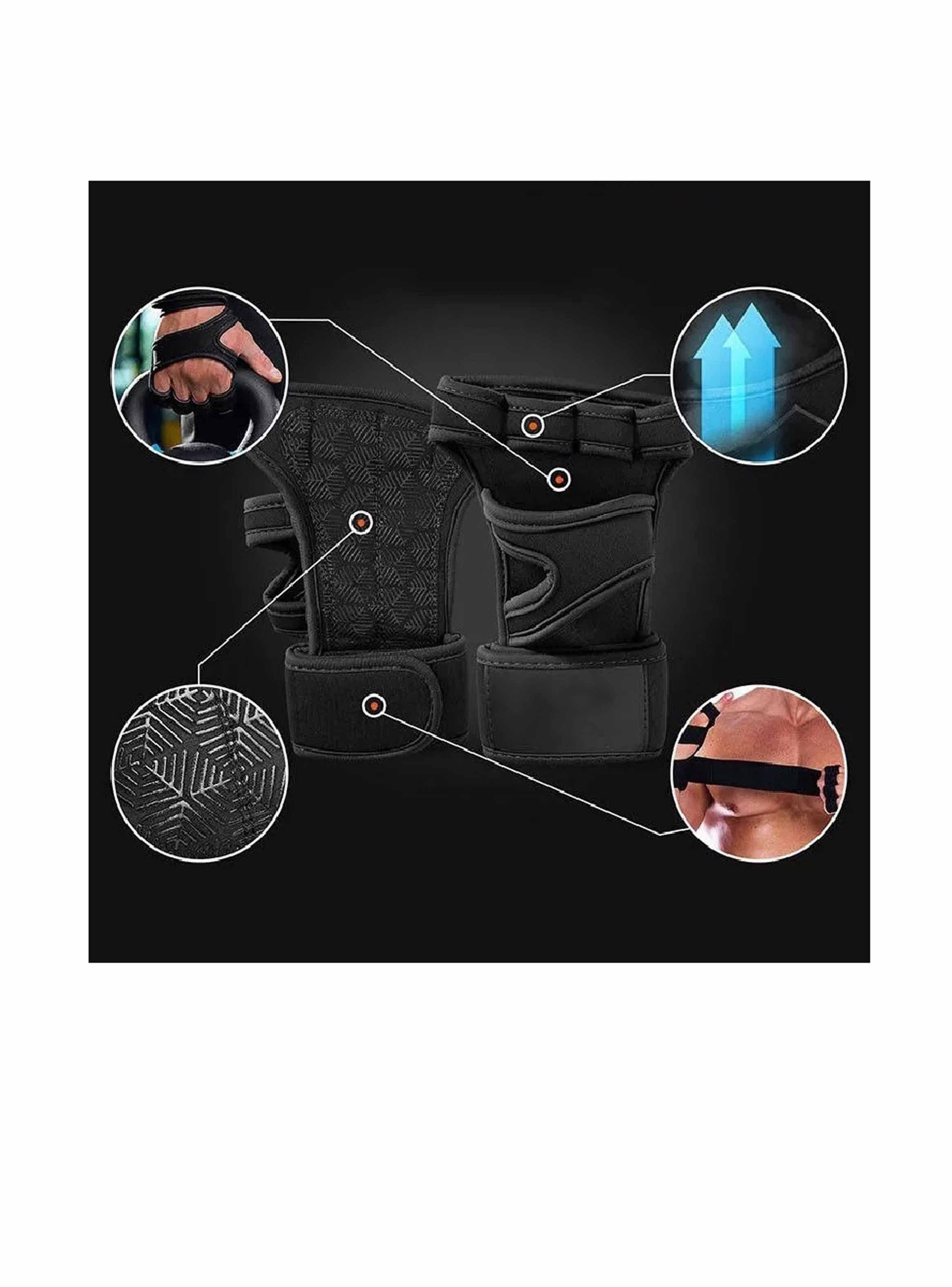 Guantes Calleras Para Pesas, Con Soporte De Muñeca, Gym-2