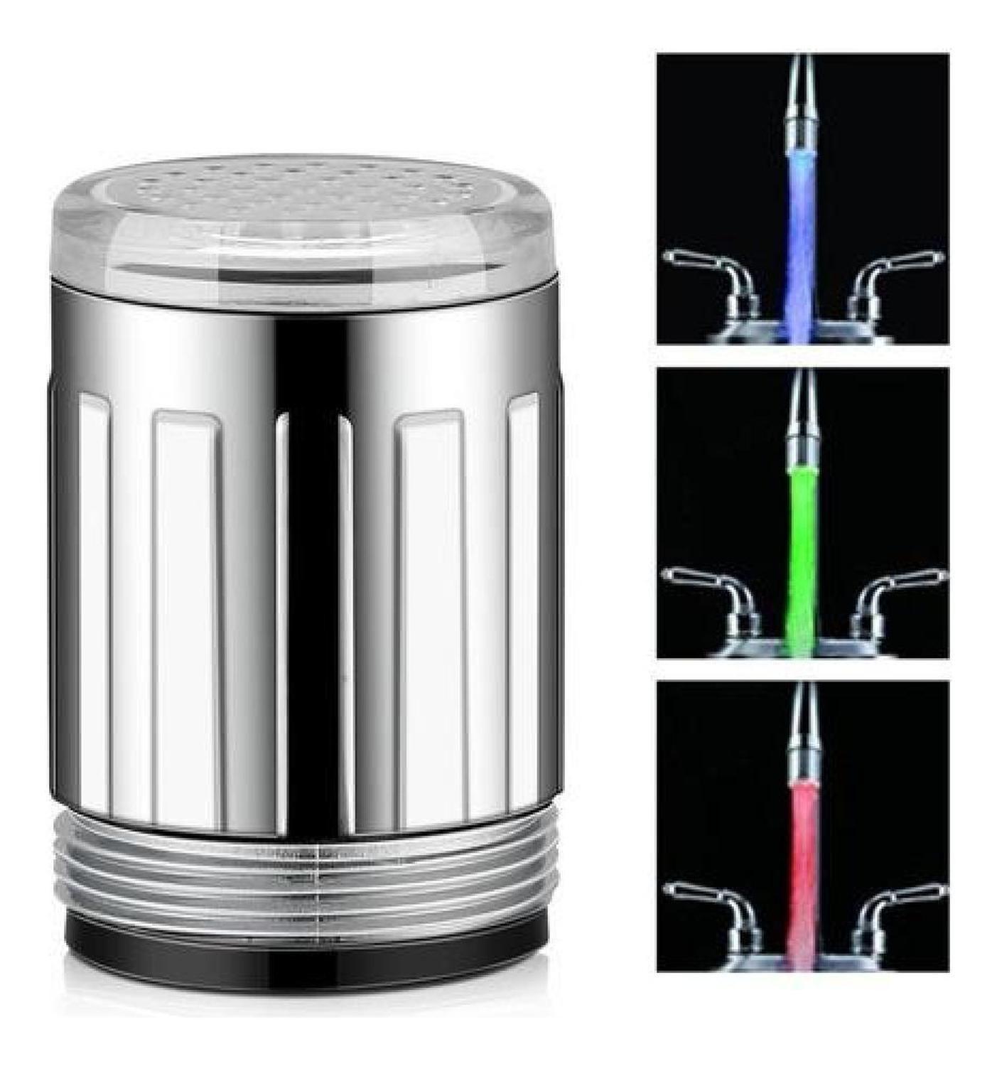 Adaptador De Llave Lavaplatos Luz Led Sensor De Temperatura Blanco-beage Plástico-5