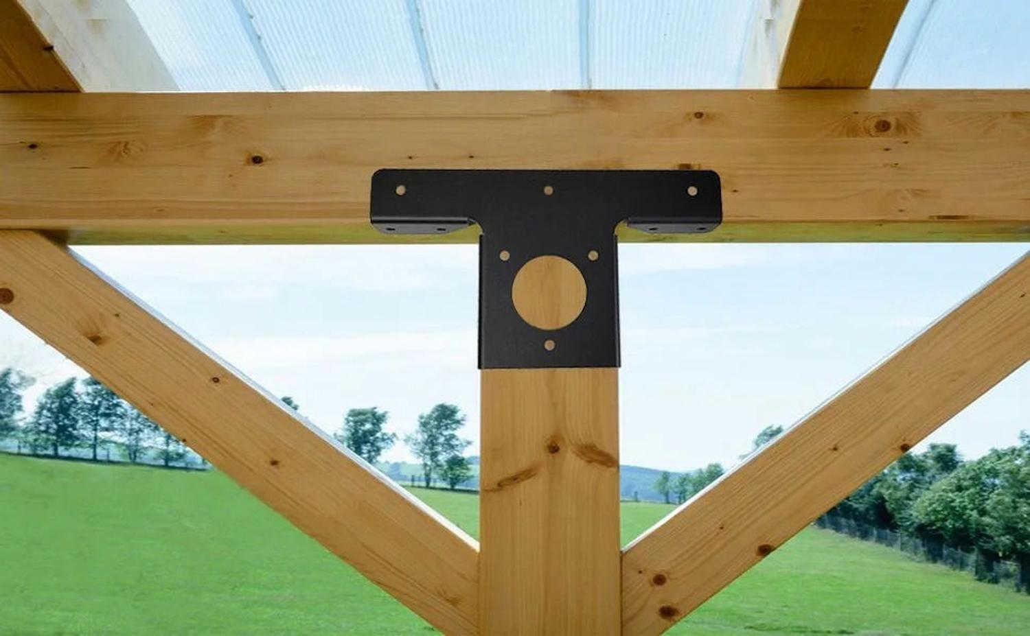 Soporte Estructural En T Fijación Madera Ajustable-2