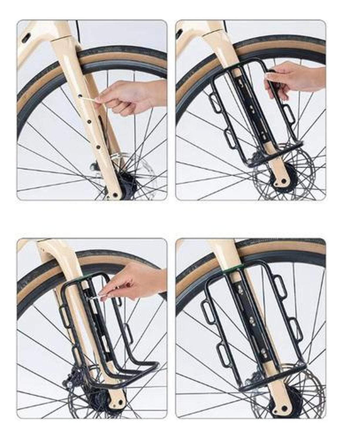 Pack 2 Portaequipaje Frontal Horquilla Bicicleta Rockbros Negro-7