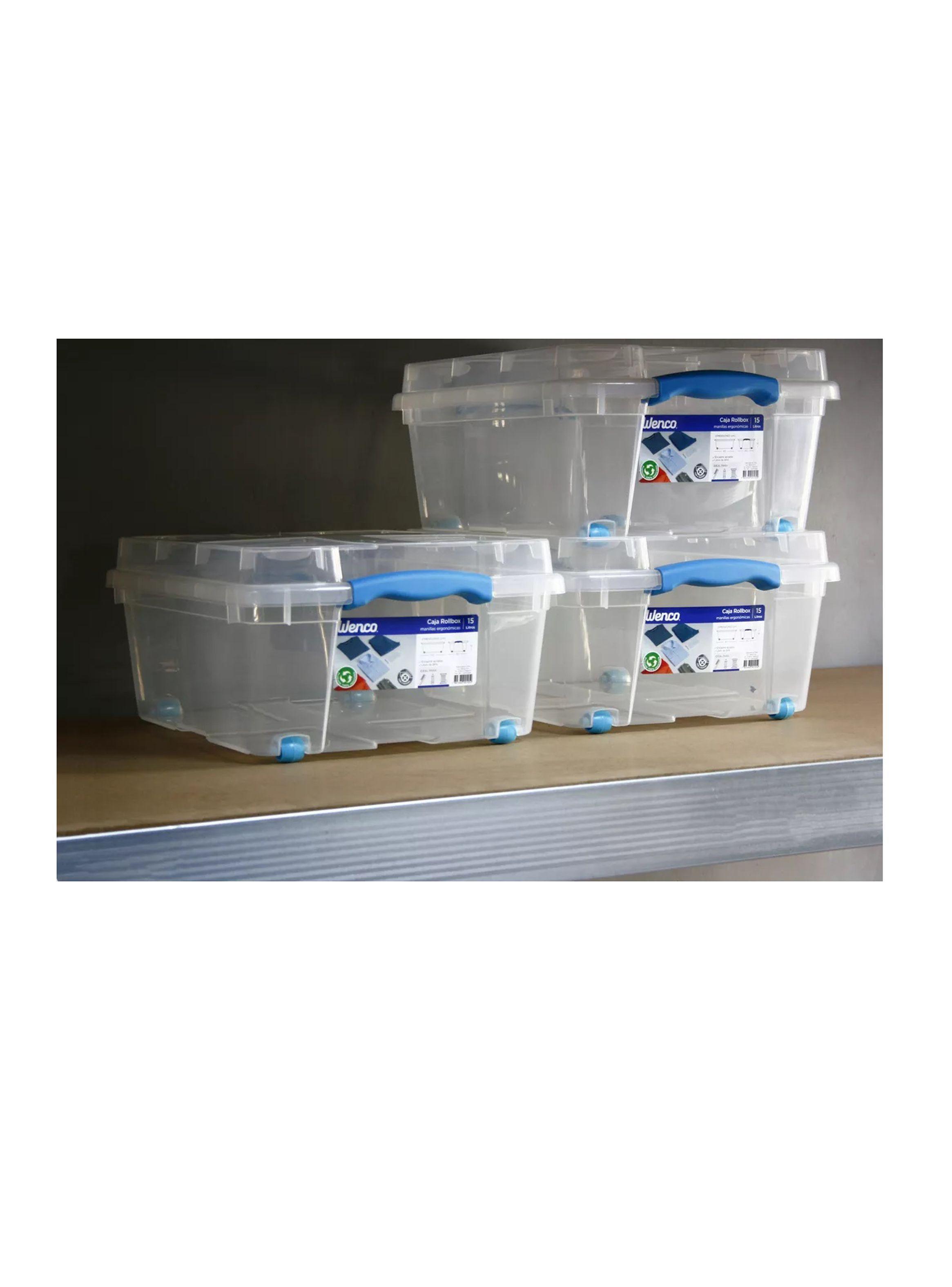 Pack 4 Cajas Organizadoras 15lts Wenco C/ Ruedas 18x30x40cm-2