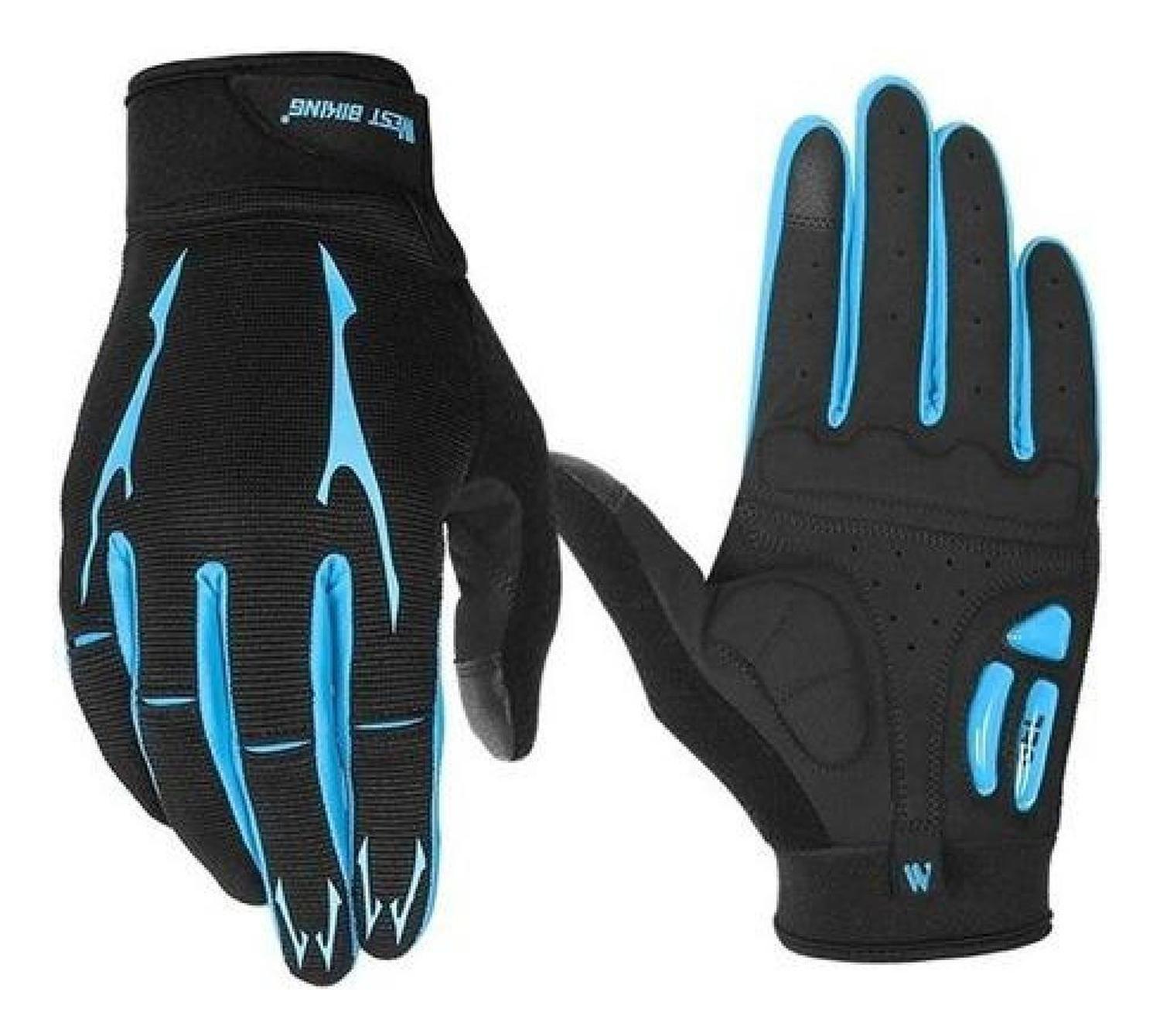 Guantes West Biking Con Gel, Ruta Y Mtb Dedo Largo Bicicleta-1