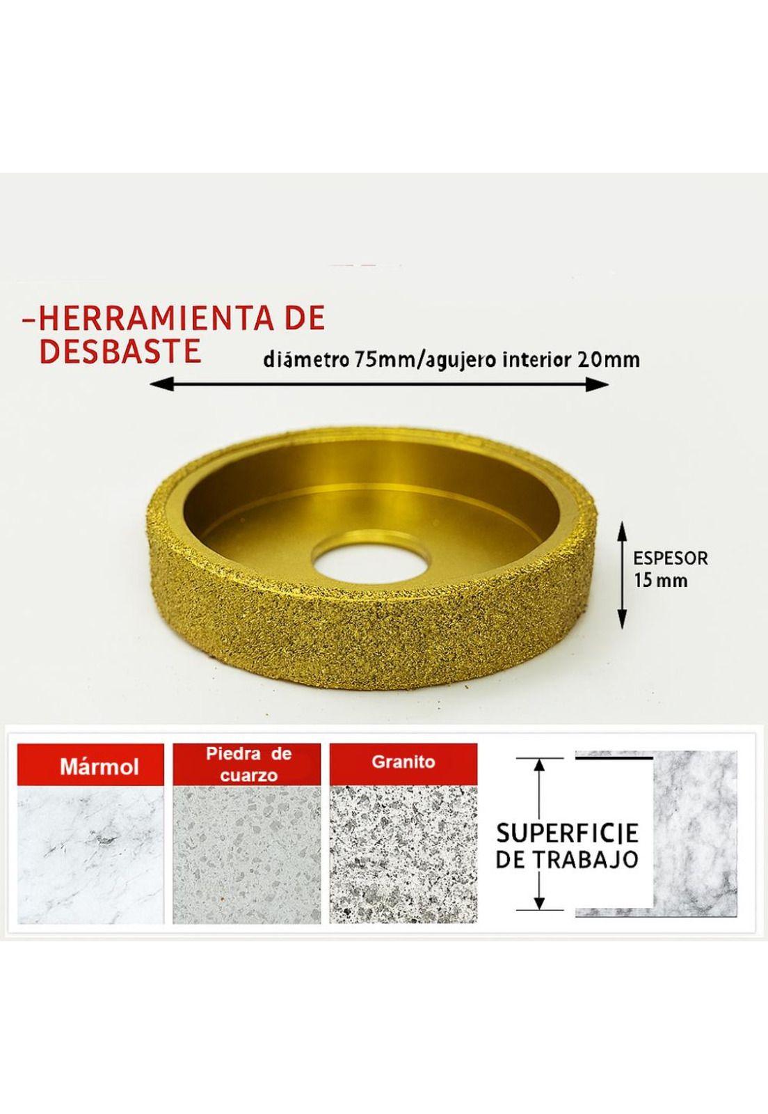 Disco Diamantado Borde Recto 75mm Para Pulido Piedra 15mm-0
