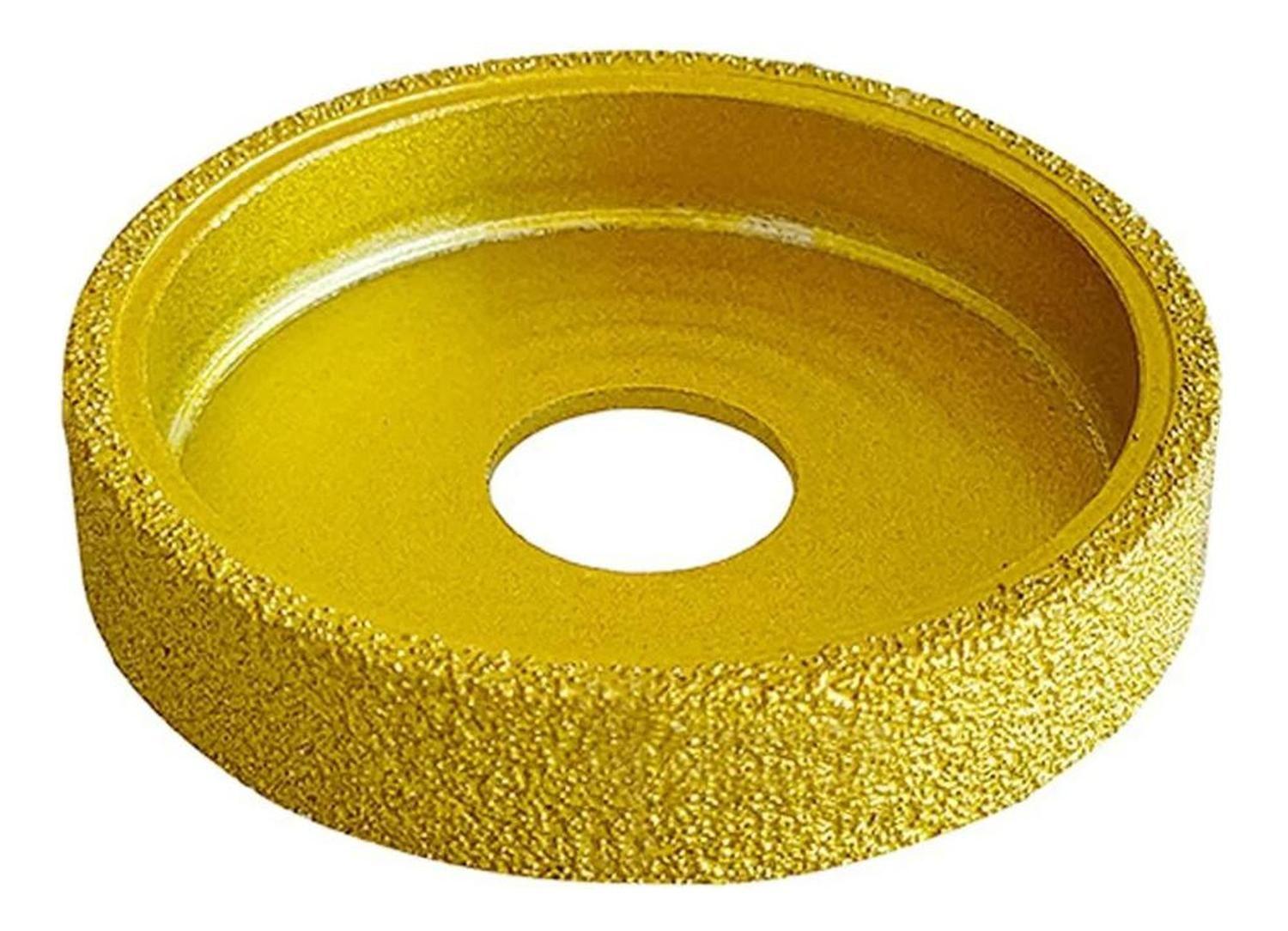 Disco Diamantado Borde Recto 75mm Para Pulido Piedra 15mm - Dorado-2