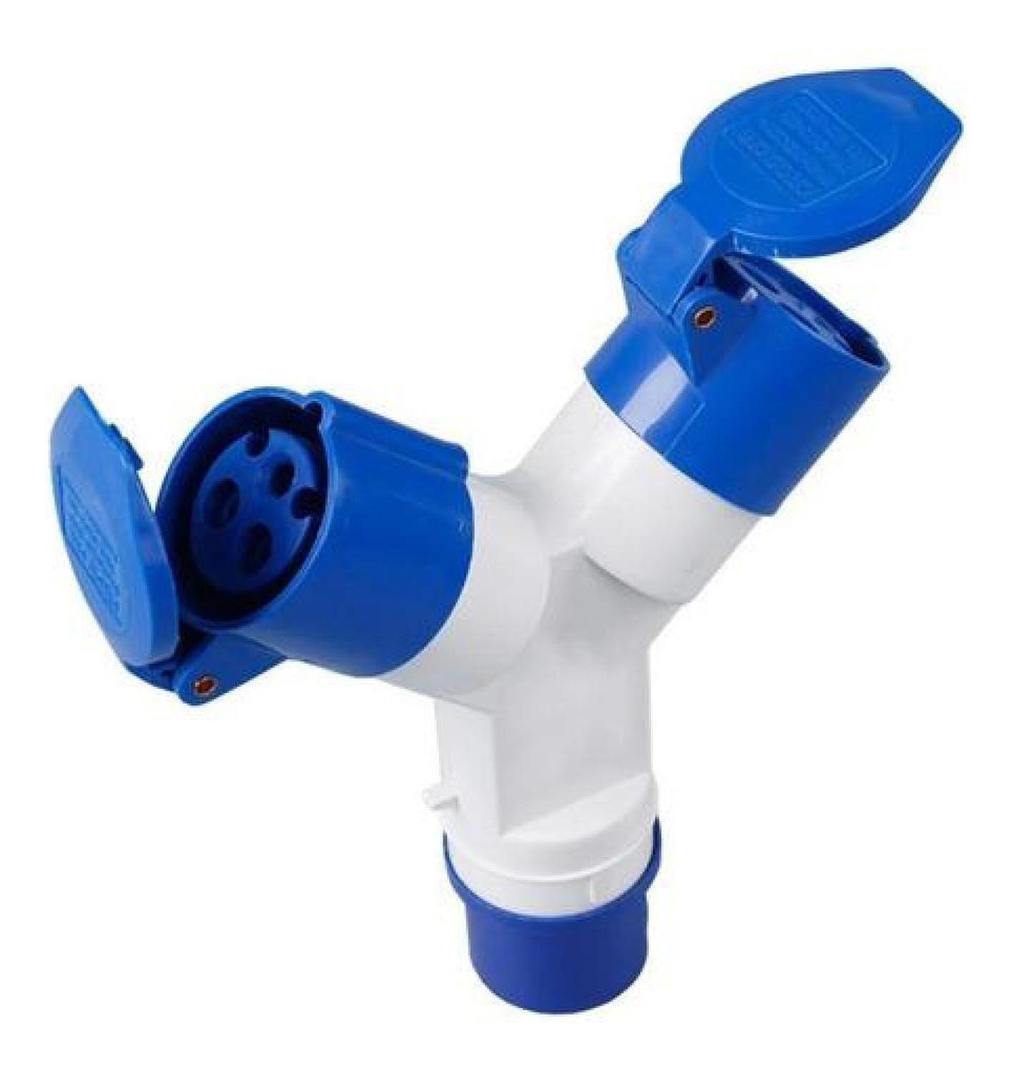 Toma Hembra Enchufe Industrial Derivación Dual 220v 2p+t 1 Macho 2 Hembra-0