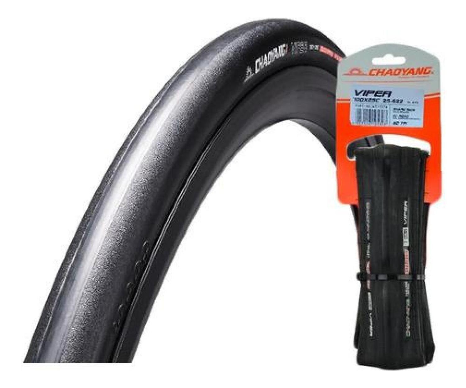 Neumático Chaoyang Viper 700x25c 25-622 2c 60tpi Ruta Kevlar Negro-0