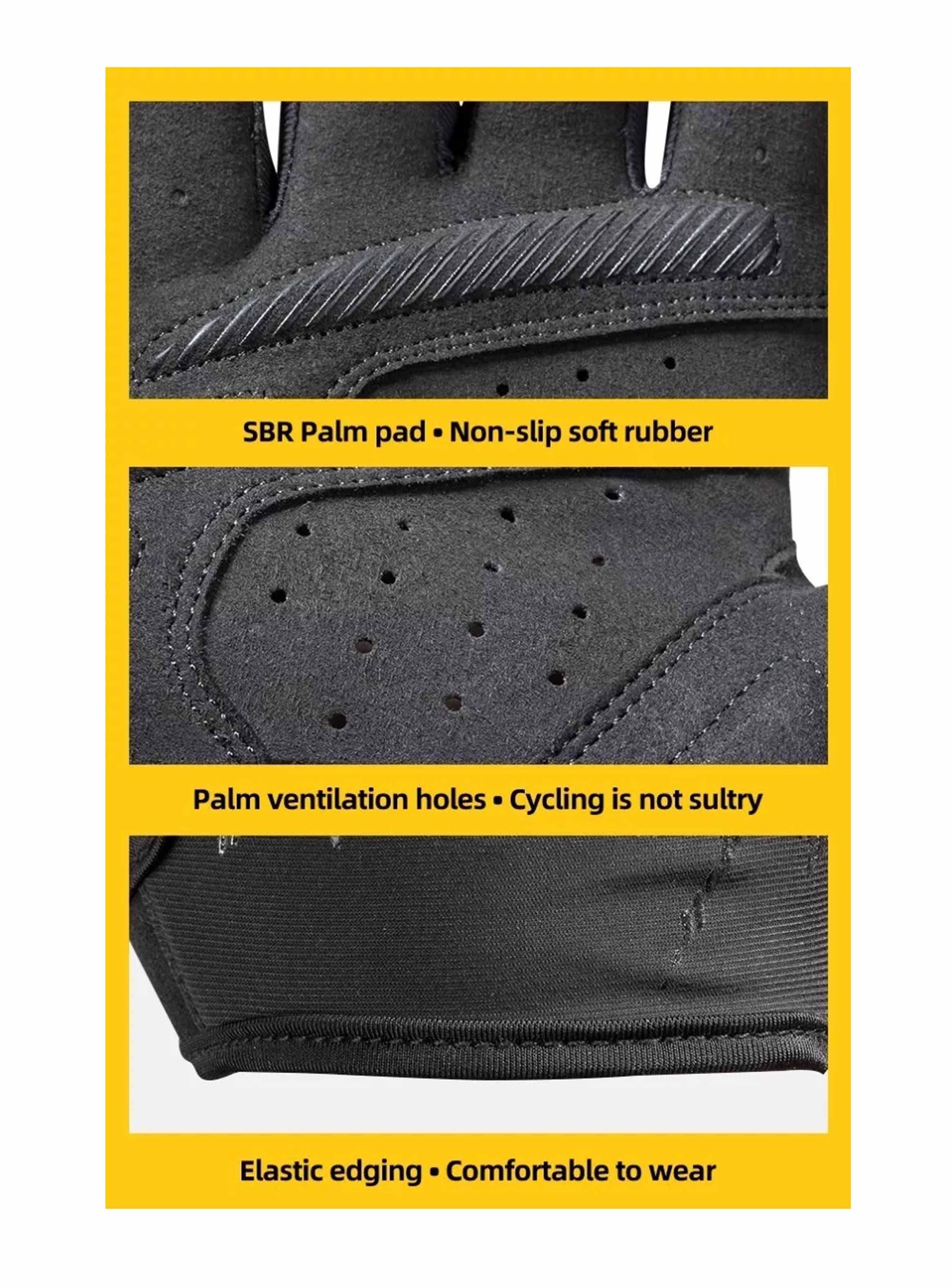 Guantes Reflectantes Rockbros, Mtb Ruta Dedo Largo Bicicleta-5
