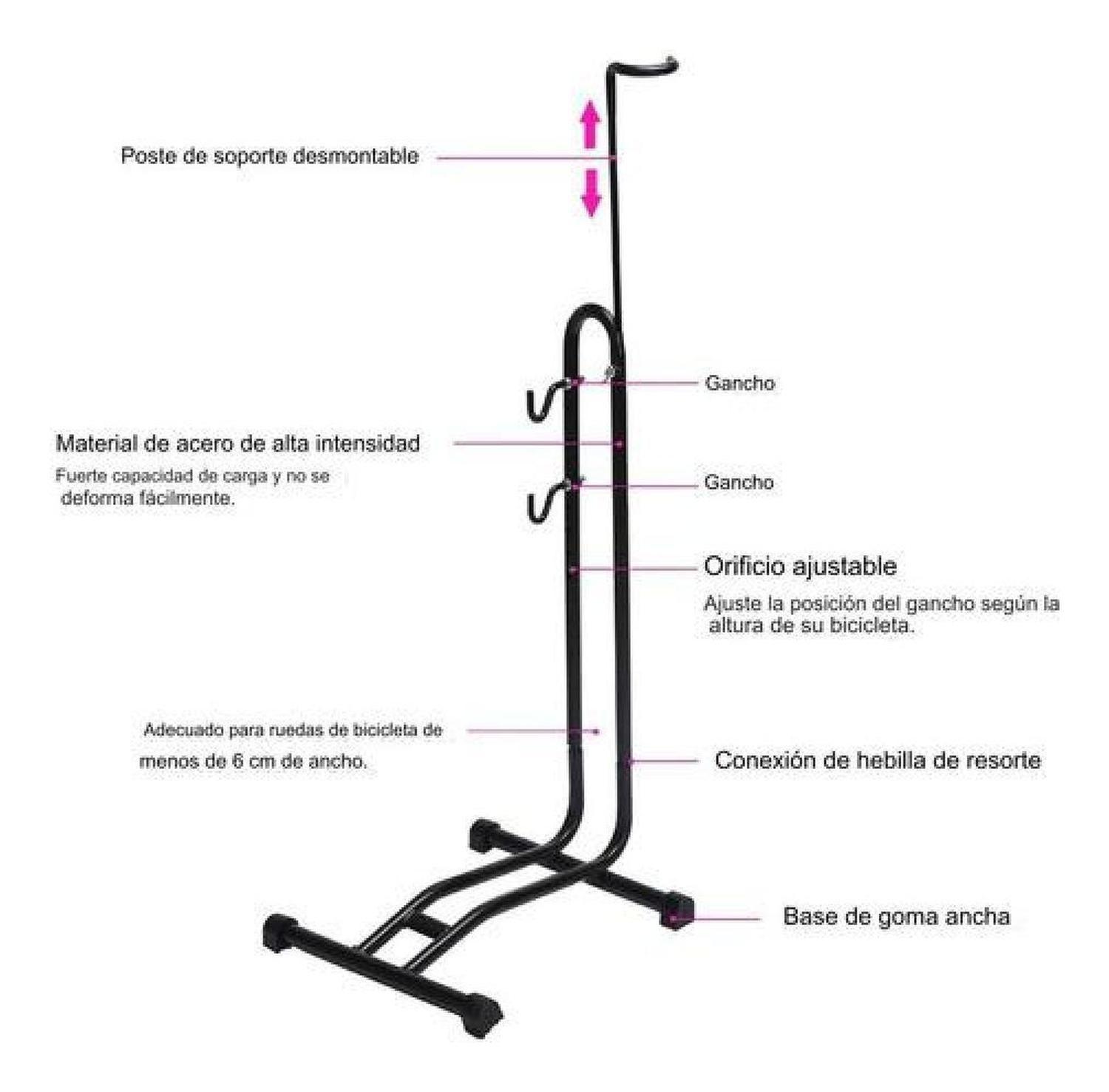 Soporte Portátil 3 En 1 Bicicleta Estaciona Reparación Negro-4