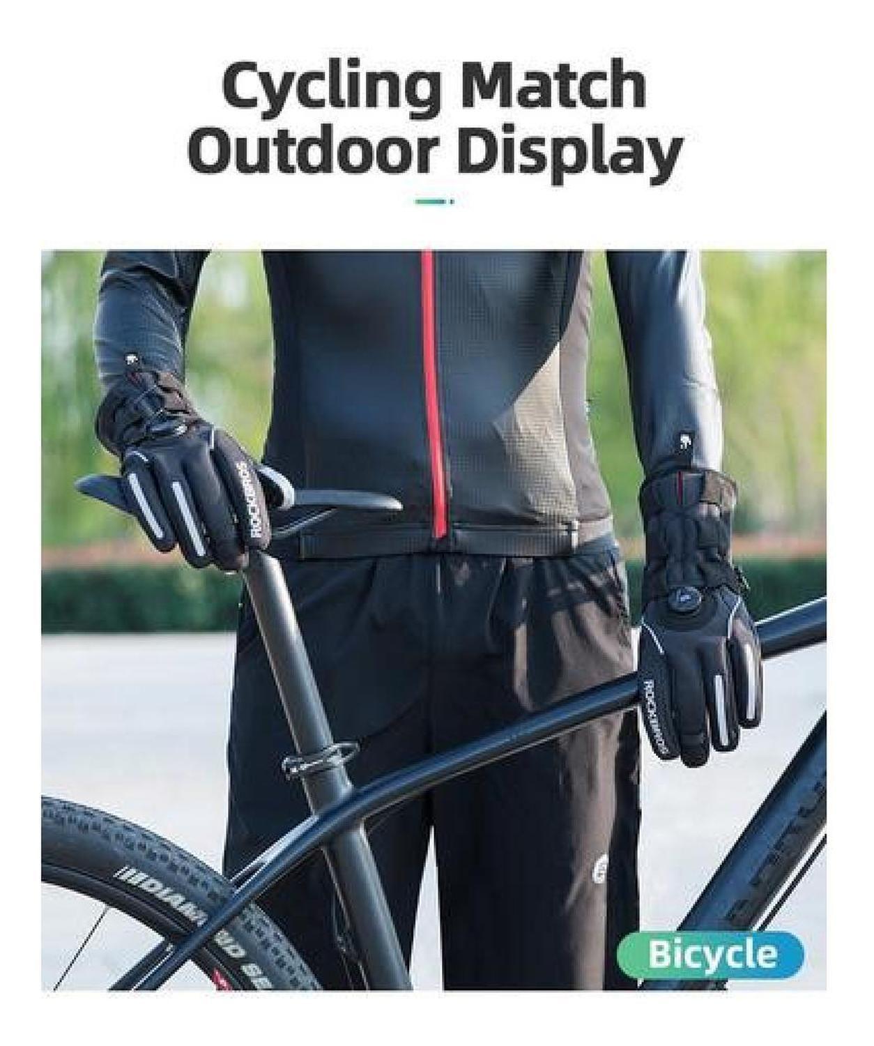 Guantes Rockbros Invierno, Ajuste Tipo Rueda Moto Bicicleta-3