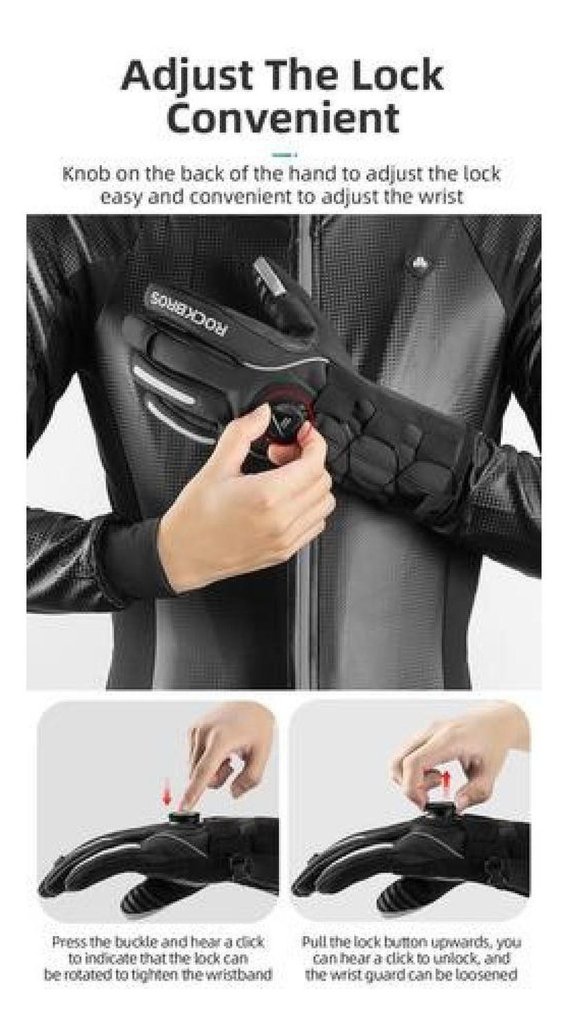Guantes Rockbros Invierno, Ajuste Tipo Rueda Moto Bicicleta-5