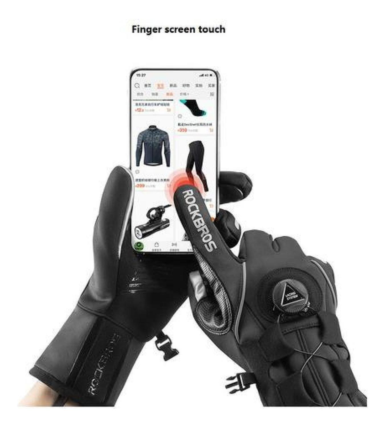 Guantes Rockbros Invierno, Ajuste Tipo Rueda Moto Bicicleta-7