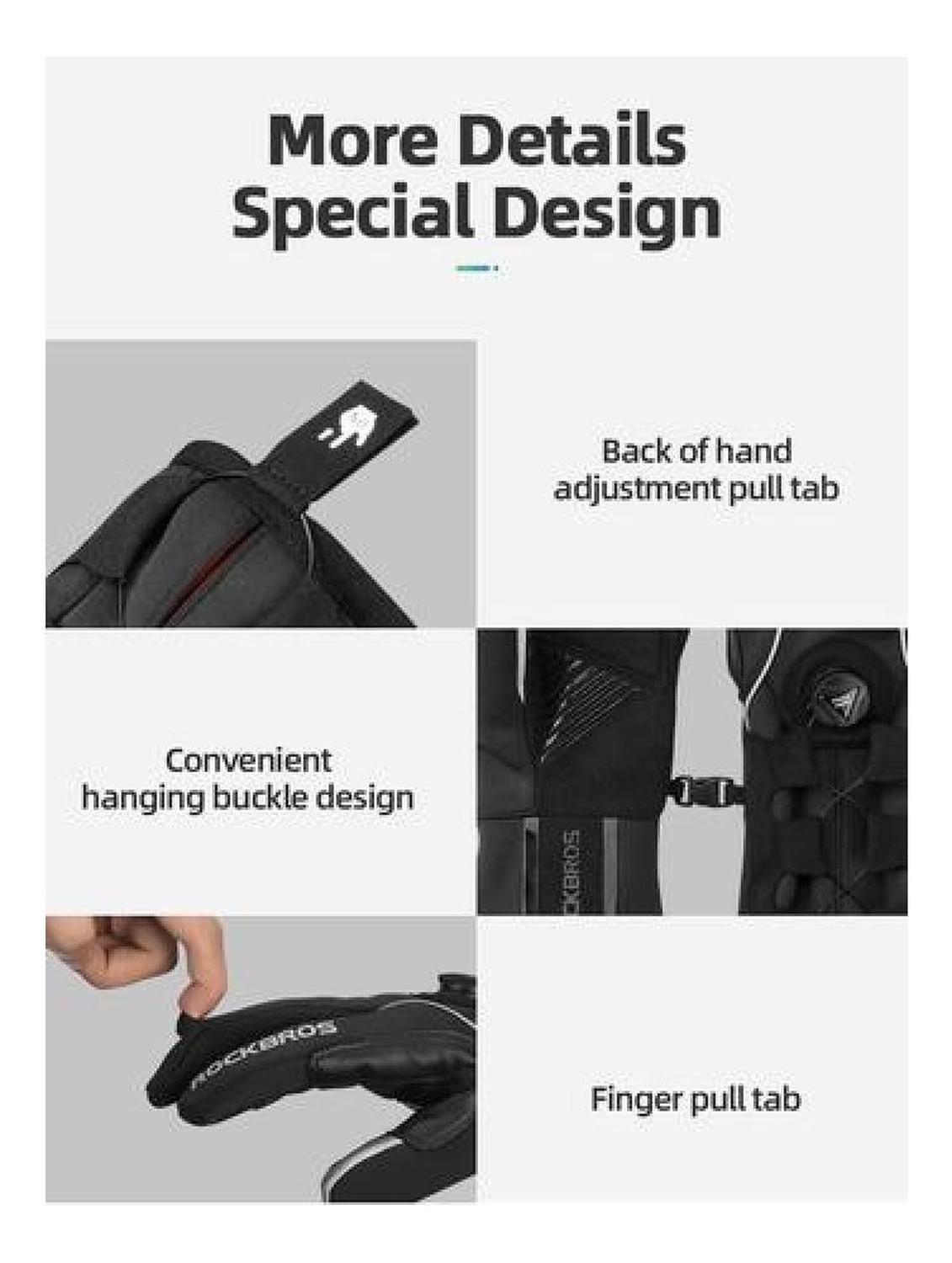 Guantes Rockbros Invierno, Ajuste Tipo Rueda Moto Bicicleta-8