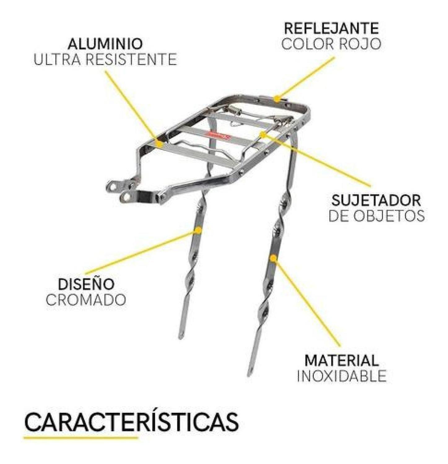 Parrilla Trasera Bicicleta Mtb 26 Transporte Alforja Negro-3