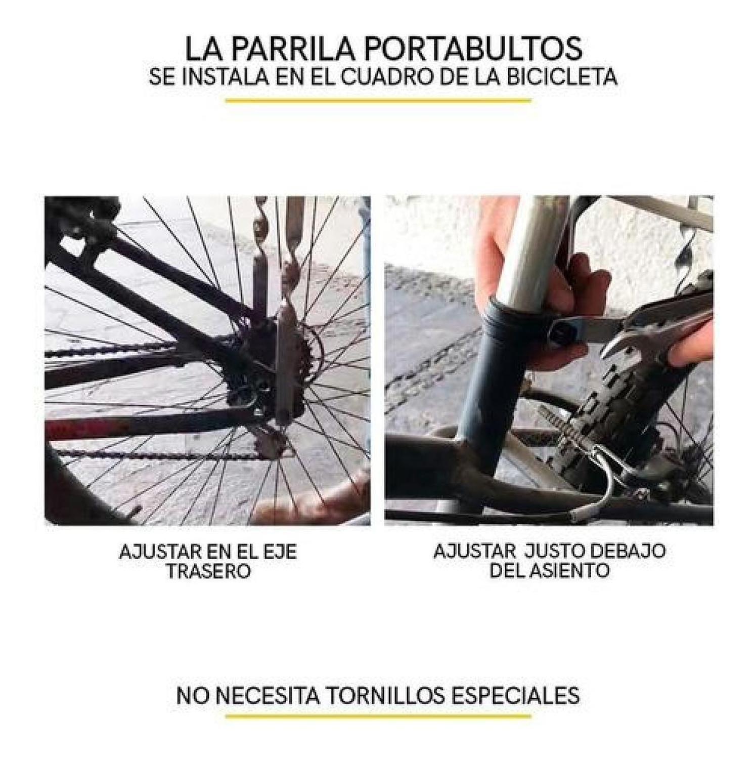 Parrilla Trasera Bicicleta Mtb 26 Transporte Alforja Negro-4