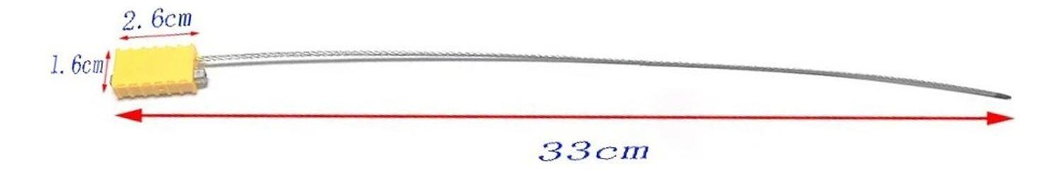 2 Bridas Sellos Seguridad Cable Acerado Bloqueo Engranaje Gris-2