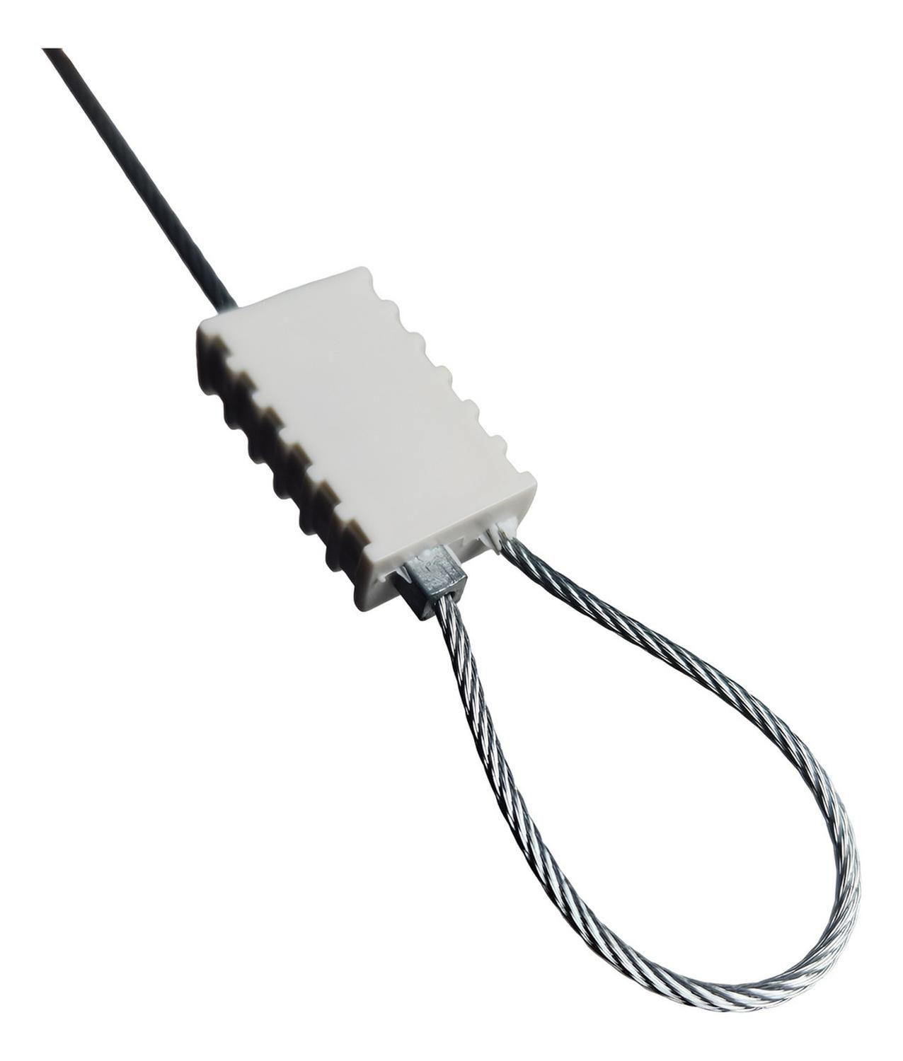 2 Bridas Sellos Seguridad Cable Acerado Bloqueo Engranaje Gris-4