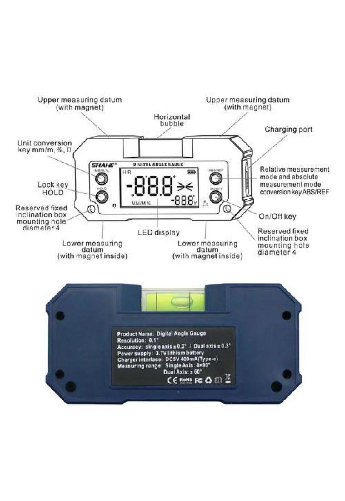 Inclinometro Nivel Digital Pendiente Imantado Carga Usb C-3