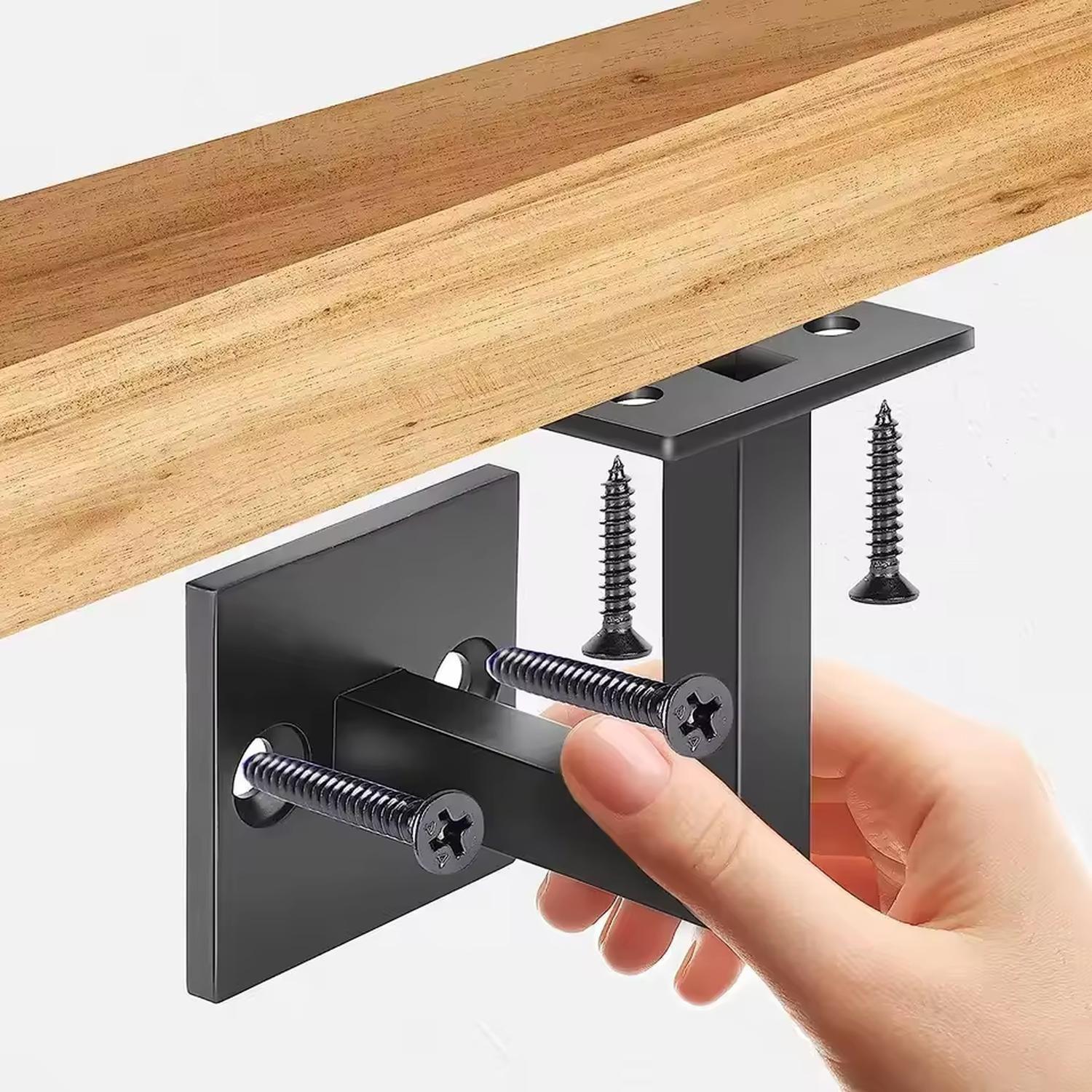 Soporte Pasamanos De Escalera Ajustable Metálico Negro-6