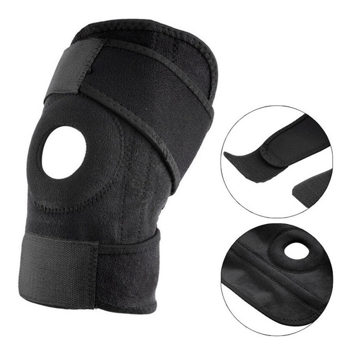 Rodillera Deportiva Elasticada Estabilizador Soporte Rotula Negro-3