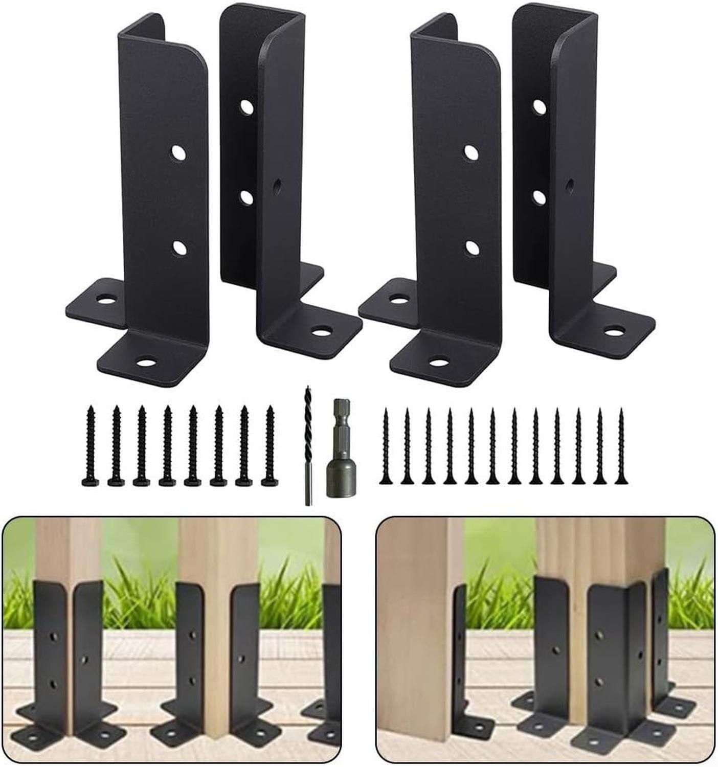 Soportes Base Pilares De Madera Kit 4 Pzas-0