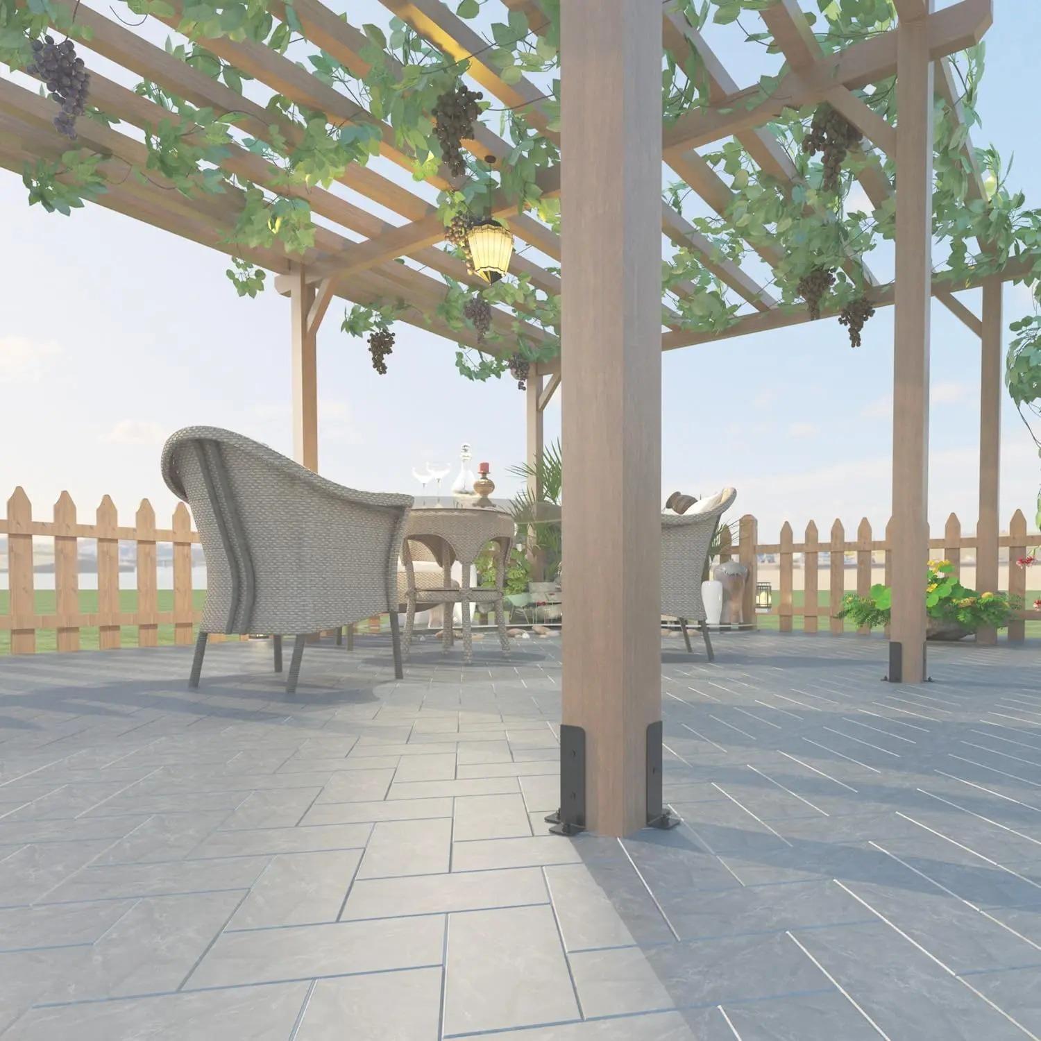 Soportes Base Pilares De Madera Kit 4 Pzas-4