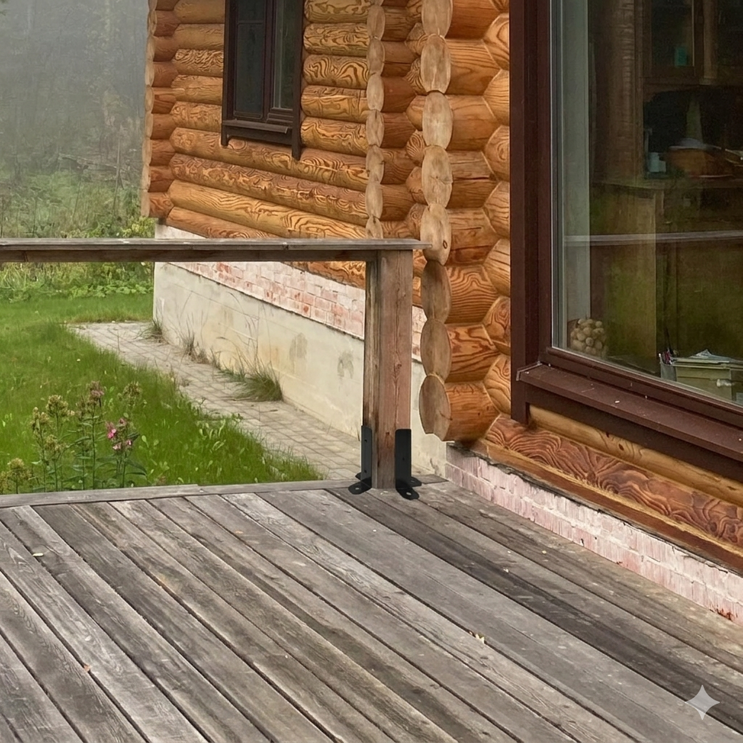 Soportes Base Pilares De Madera Kit 4 Pzas-6