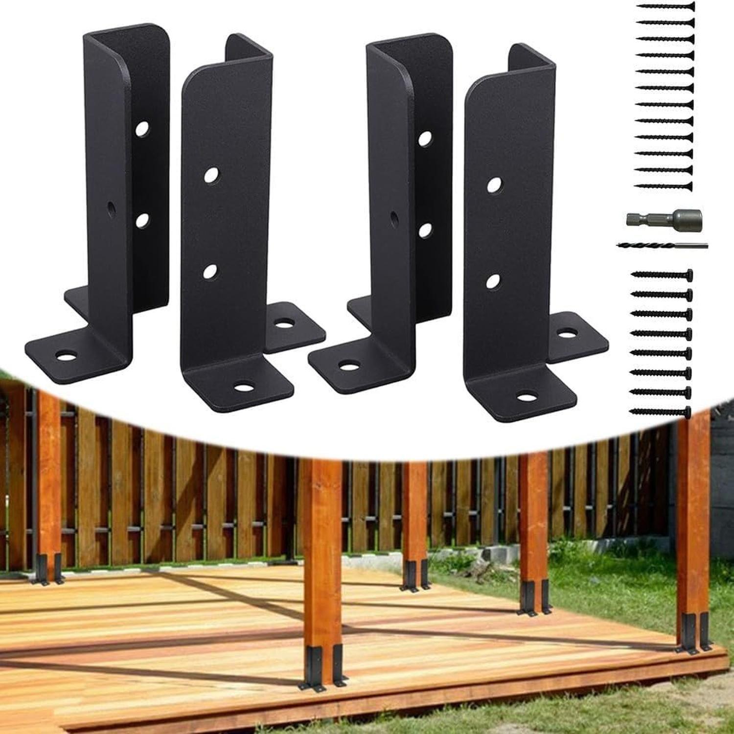 Soportes Base Pilares De Madera Kit 4 Pzas-7