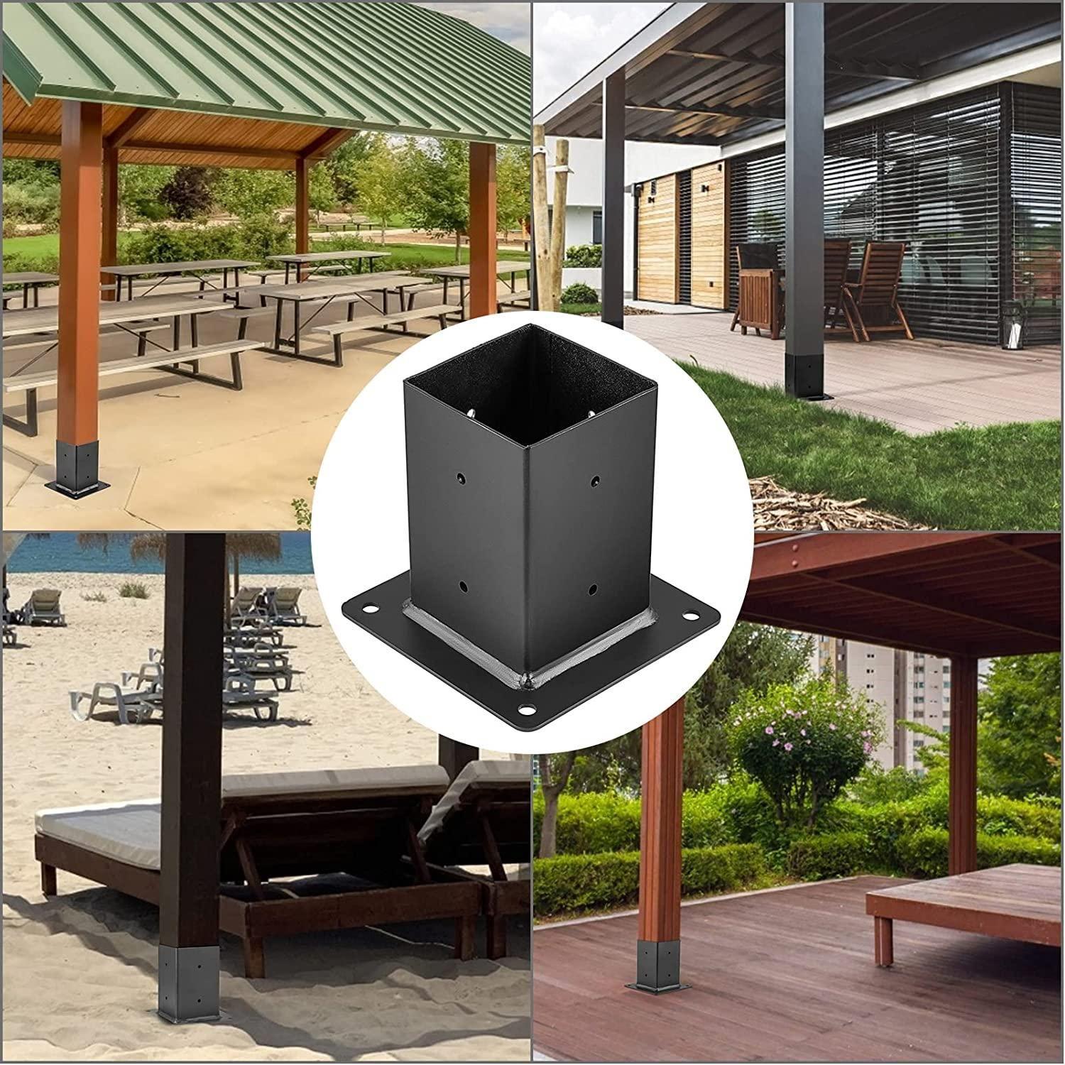 Kit Soportes Para Pergola Madera 4x4 Esquinas Y Bases-1