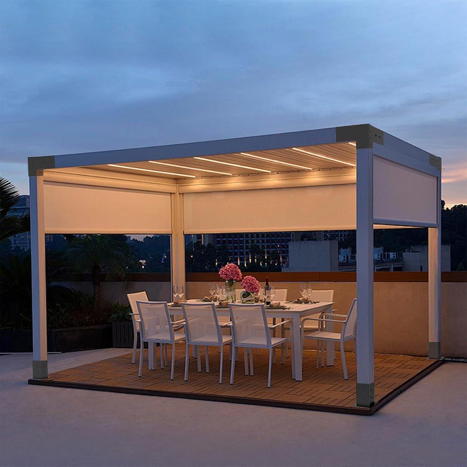 Kit Soportes Para Pergola Madera 4x4 Esquinas Y Bases-2