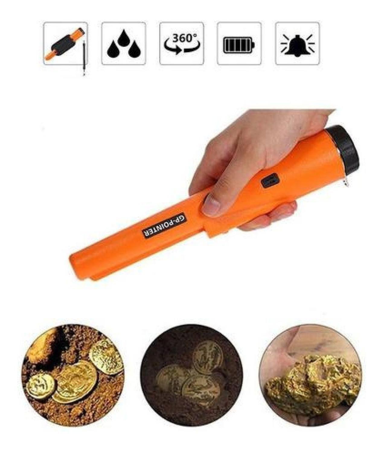 Detector Metales Profesional Portátil Pinpointer Preciso Naranjo-2