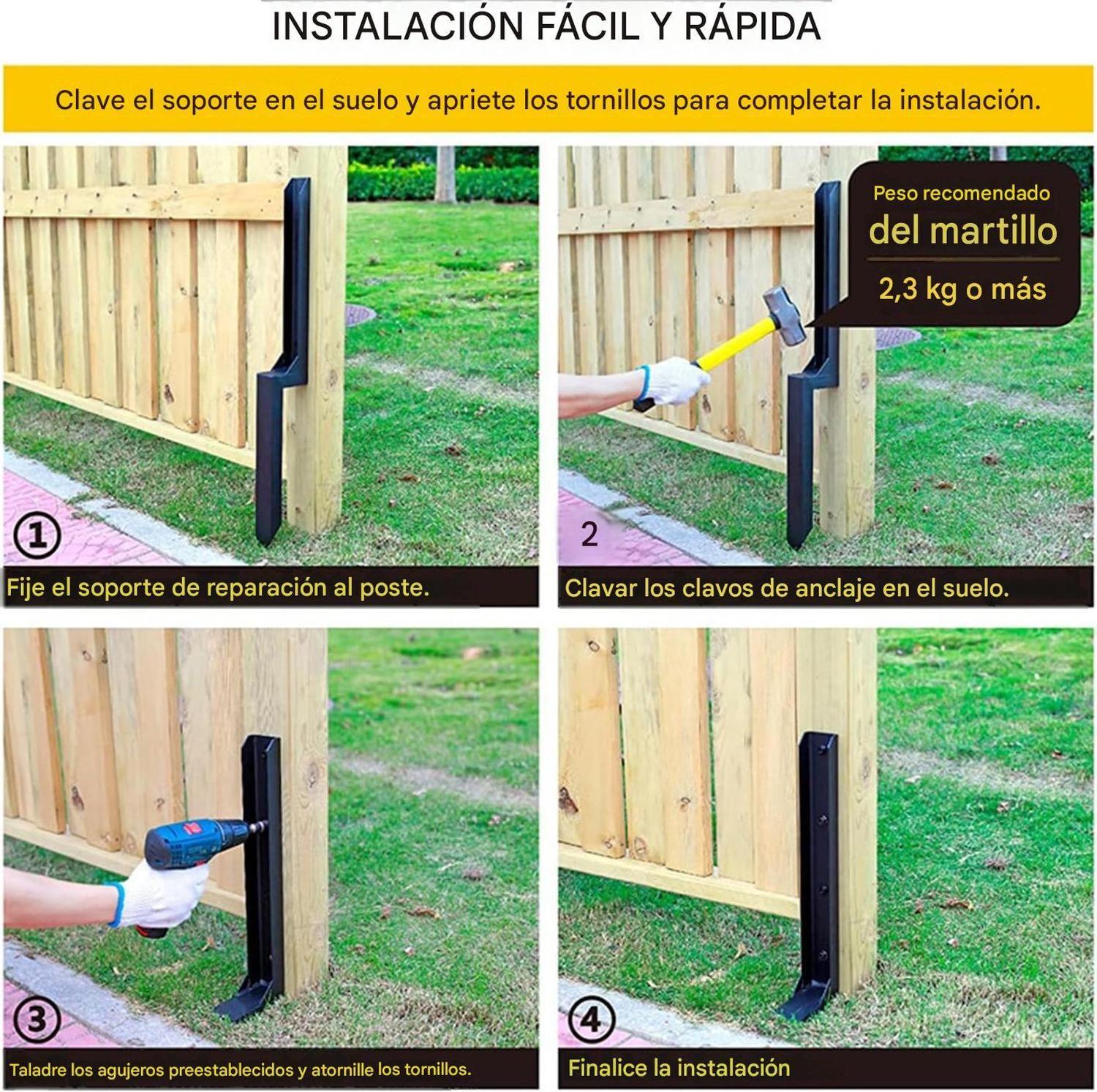 Estaca De Acero Para Reparar Postes Y Cercos Madera-6