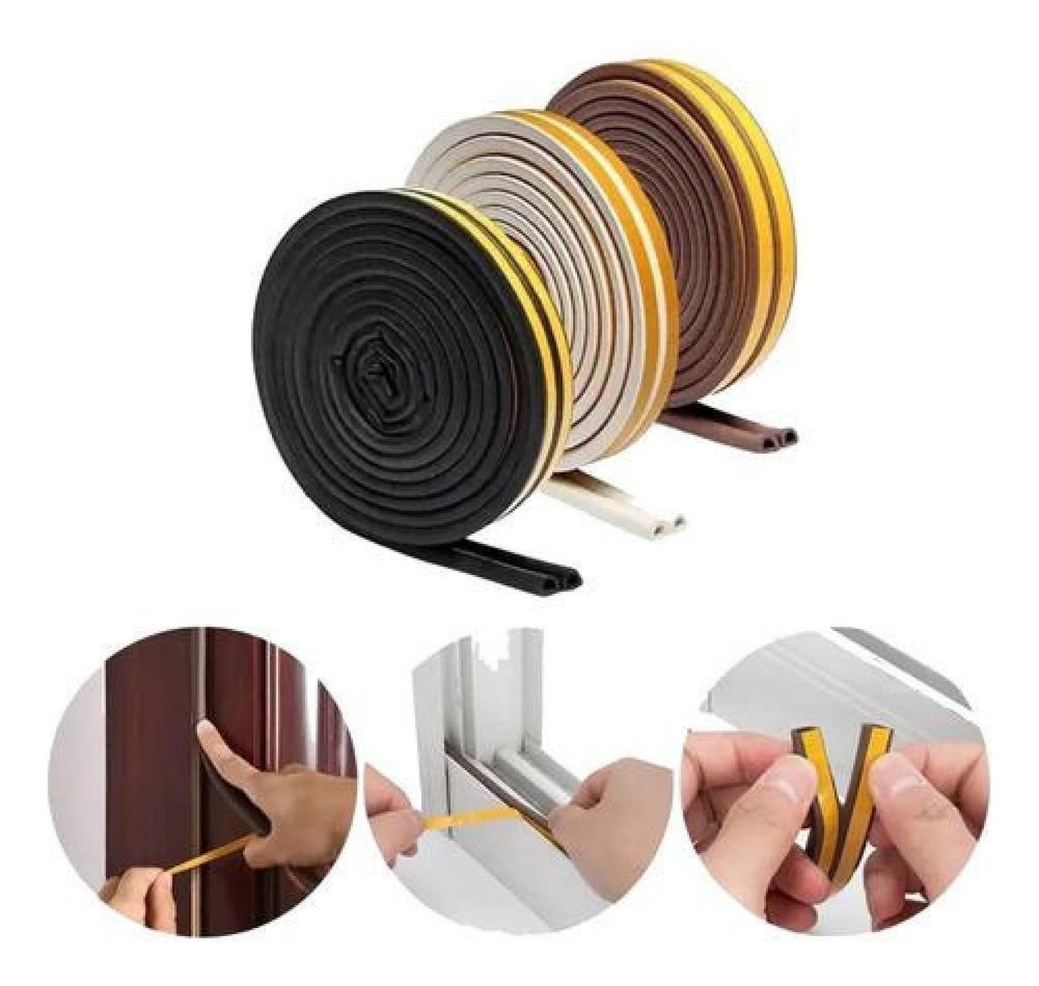 Burlete Cinta 2.5mt Aislante Térmico Adhesivo Puerta Ventana-3