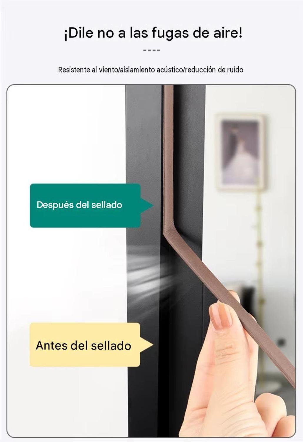 Burlete Cinta Aislante Puertas Ventanas Perfil D 10M Blanco-5