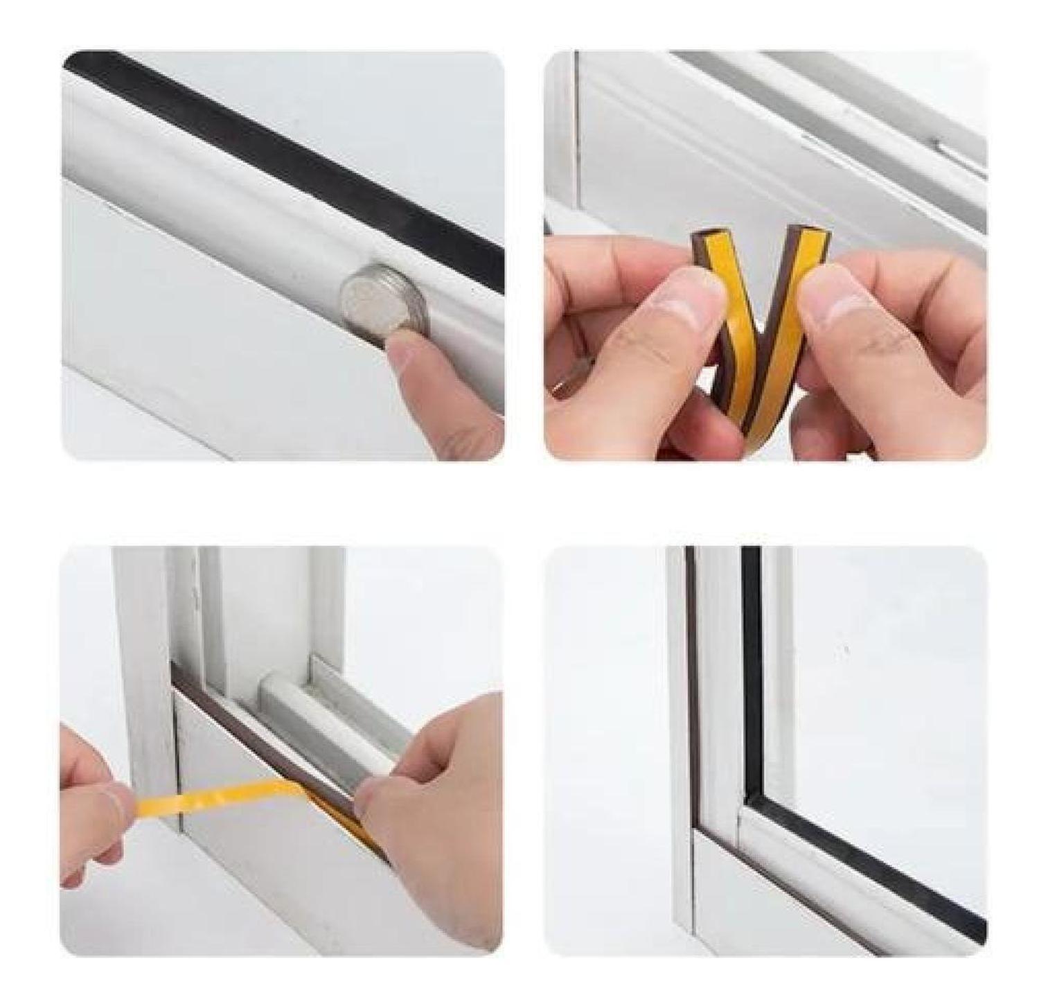 Burlete Cinta Aislante Puertas Ventanas Perfil D 10M Blanco-8