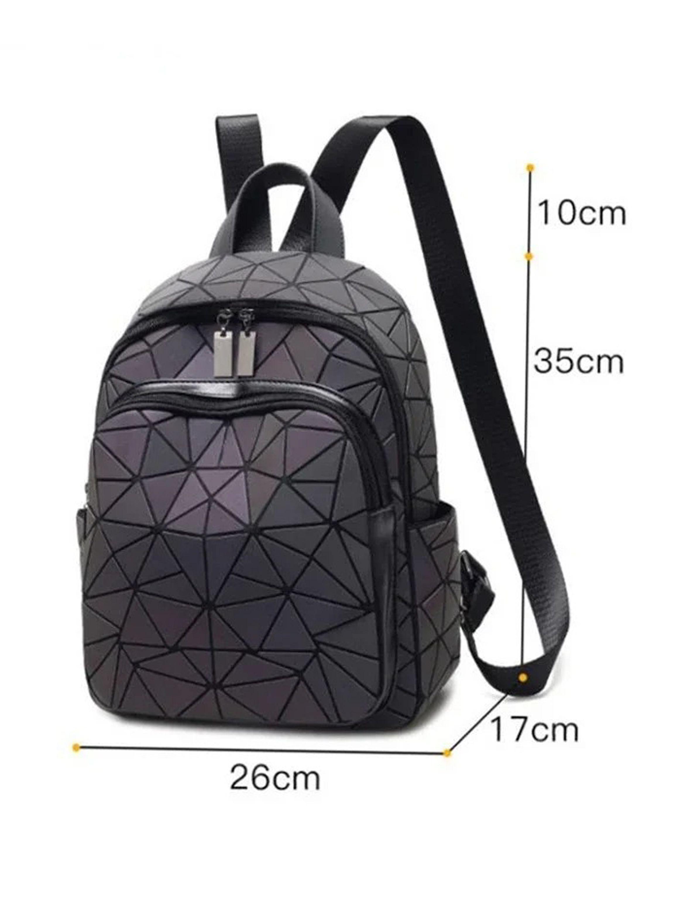 Mochila Geométrica Holográfica Reflectante 15l Mujer Estilo-3