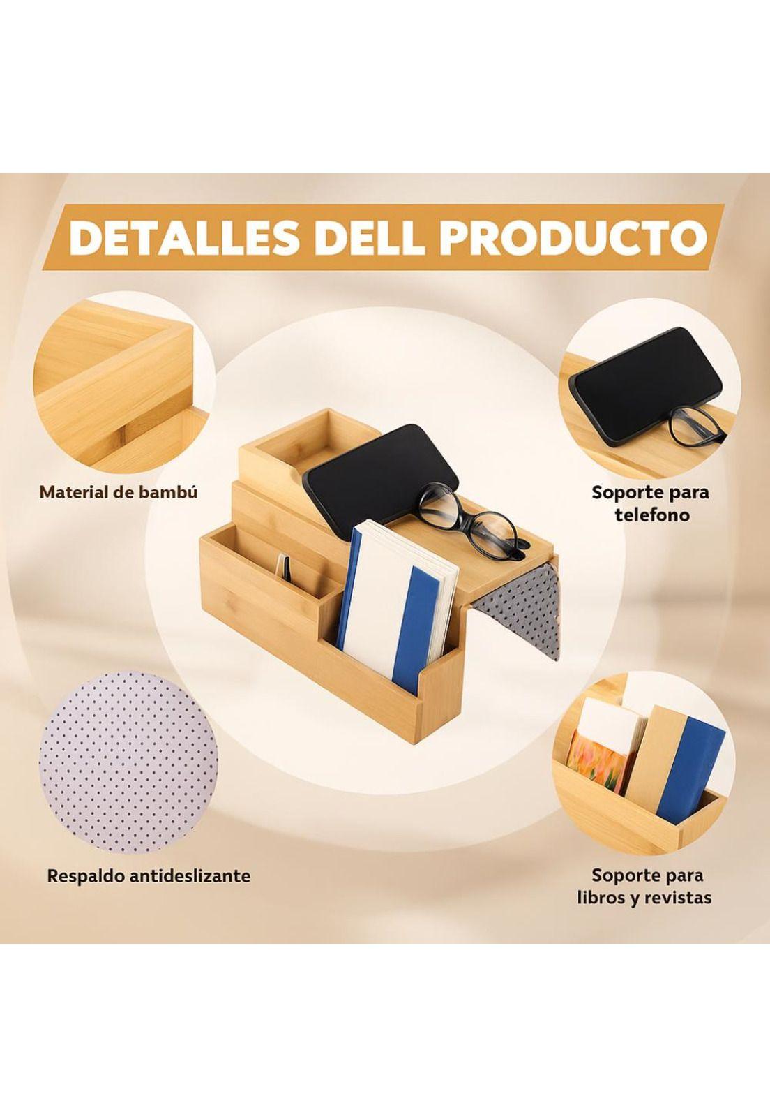 Base reposabrazos sofá bambú portavasos plegable lateral-5
